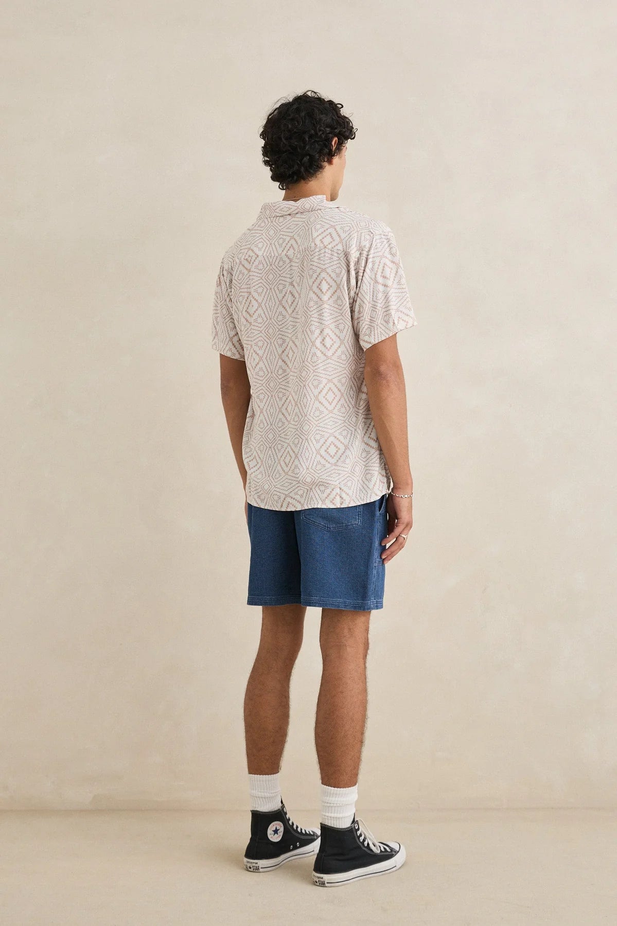 Textured Wale Short - Washed Indigo