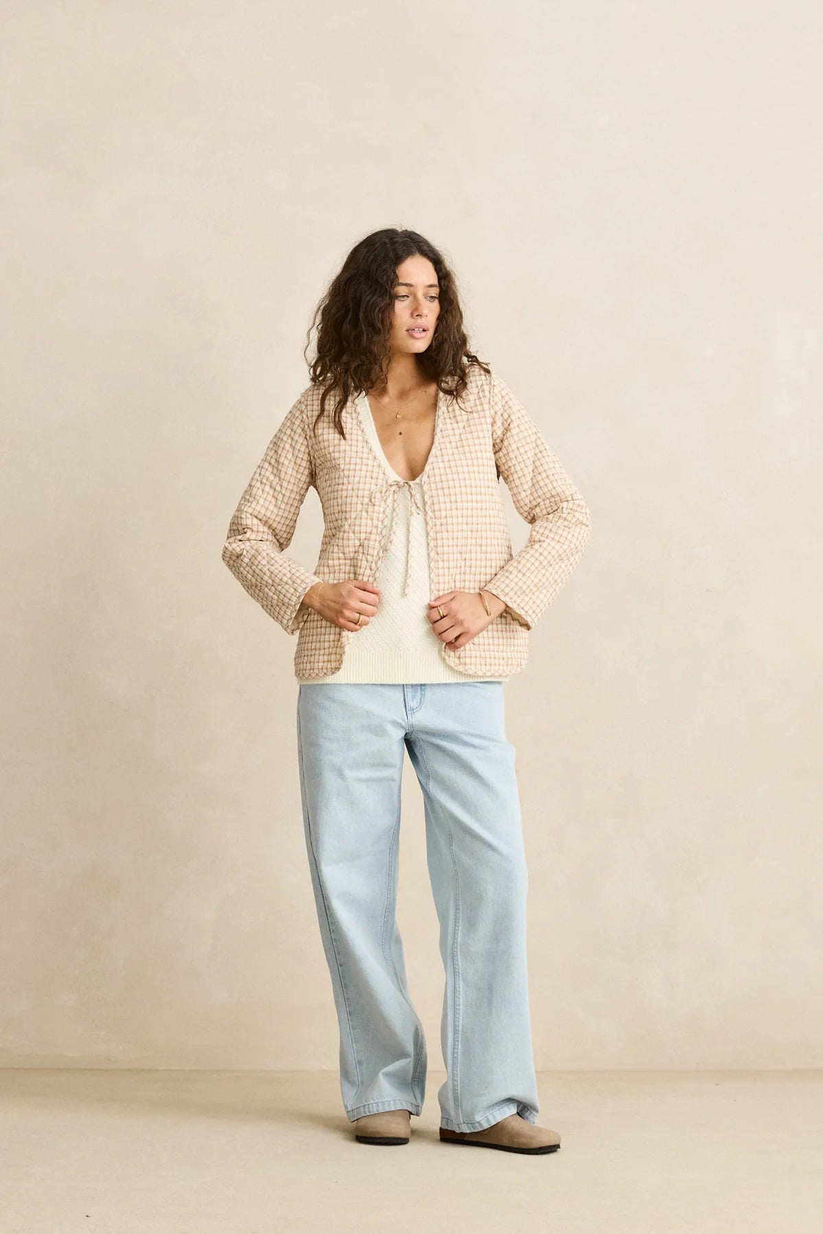 London Reversible Quilted Jacket - Vintage White
