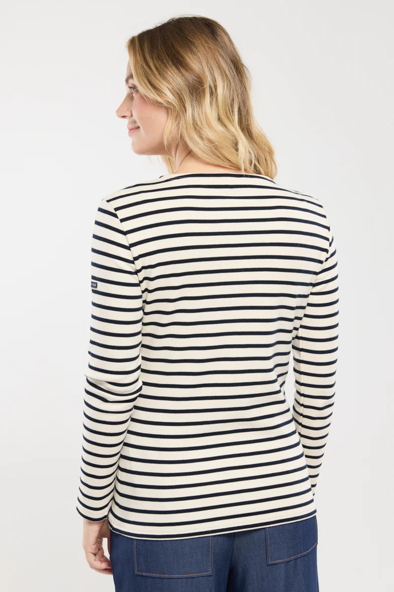 Breton Striped Shirt - Thick Cotton - Nature/Rich Navy