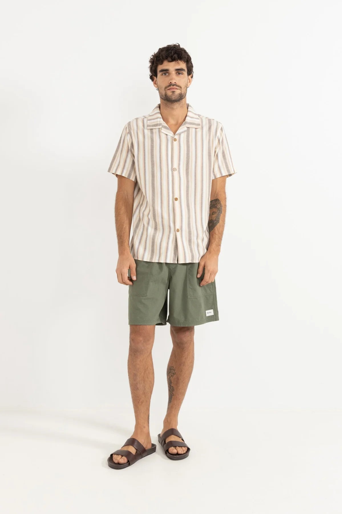 Vacation Stripe SS Shirt - Tobacco