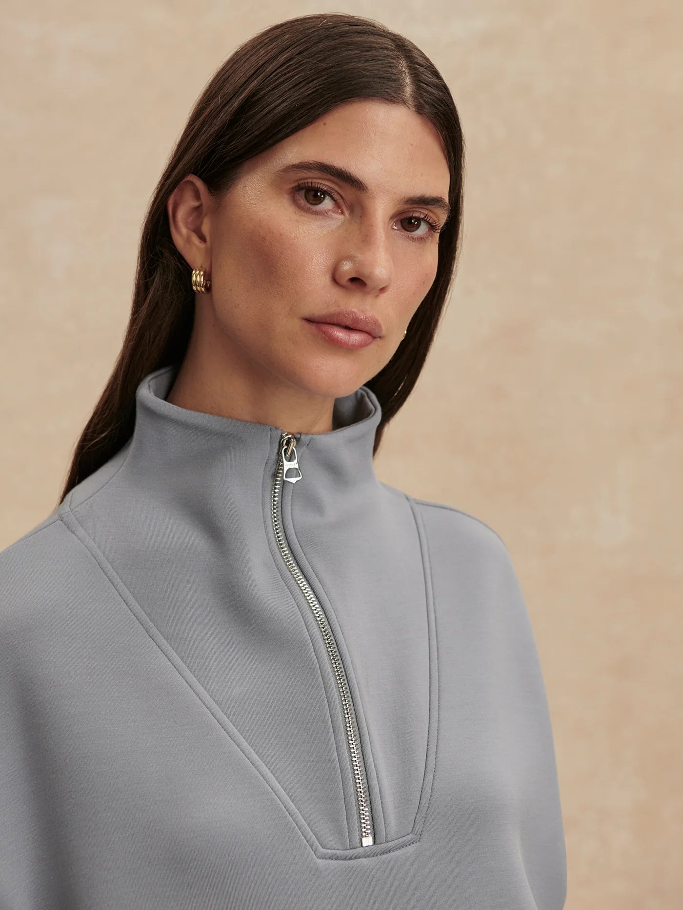 Hawley Half Zip Sweat - Wind Blue