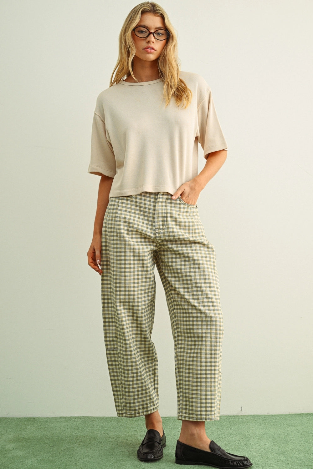 Brushed Knit Boxy Tee - Cream