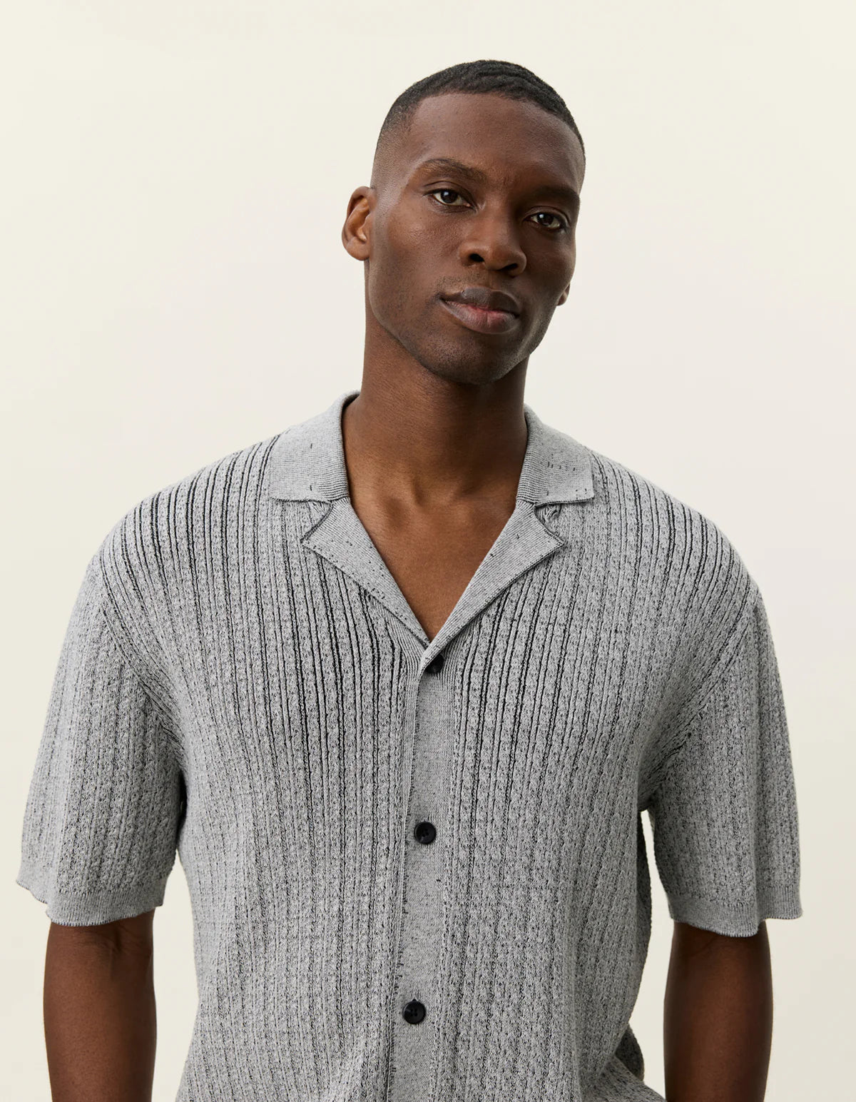 Evan Knitted Shirt - Grey Melange