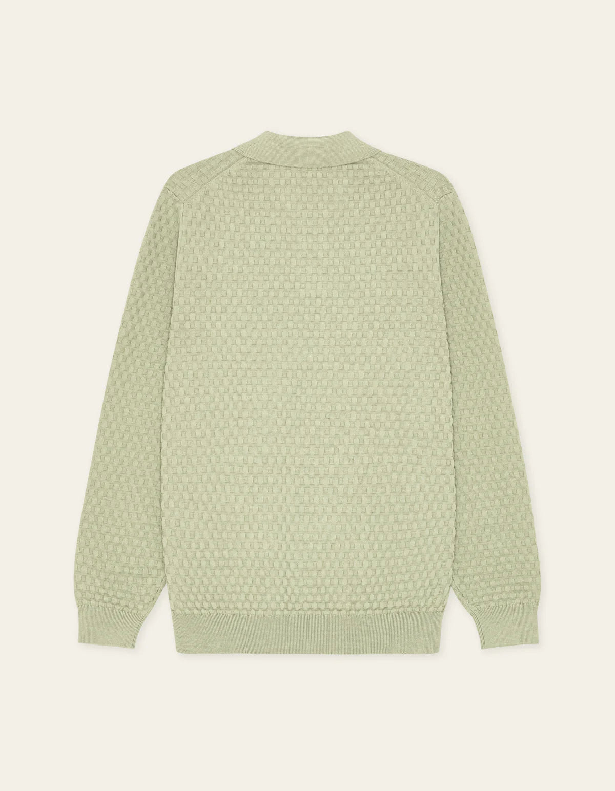 Billy Weave Knitted LS Polo - Tea Green