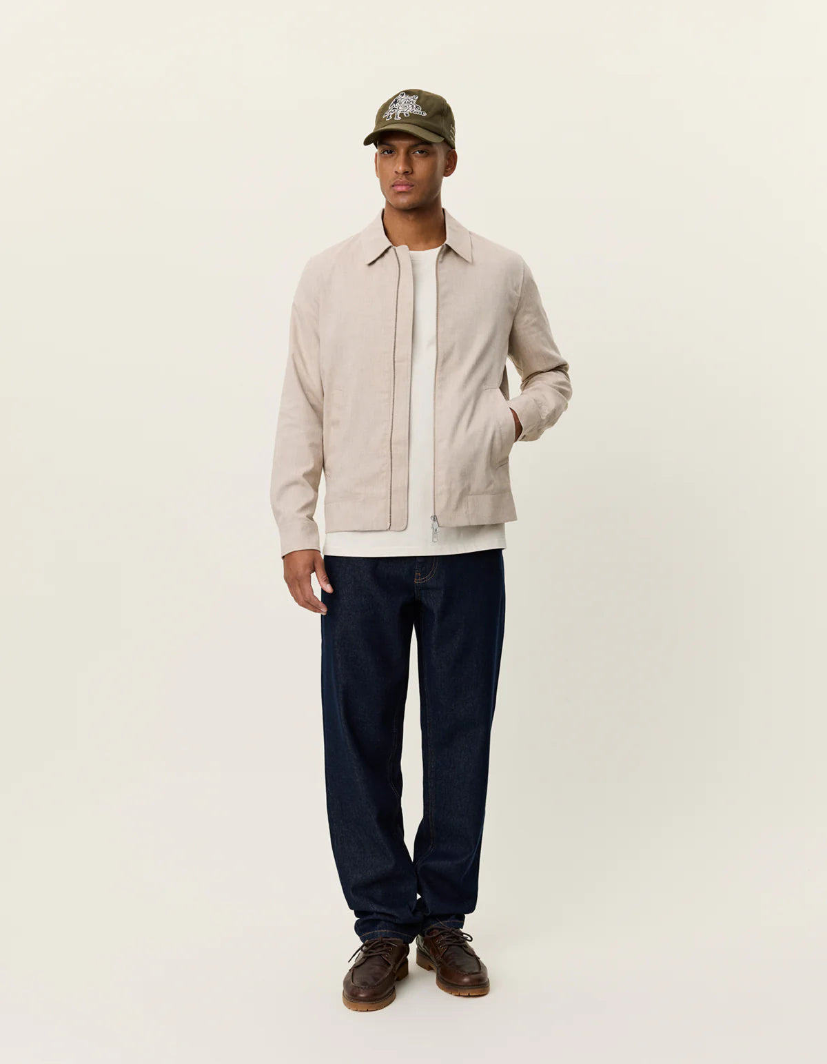 Como Coach Slub Jacket - Light Sand