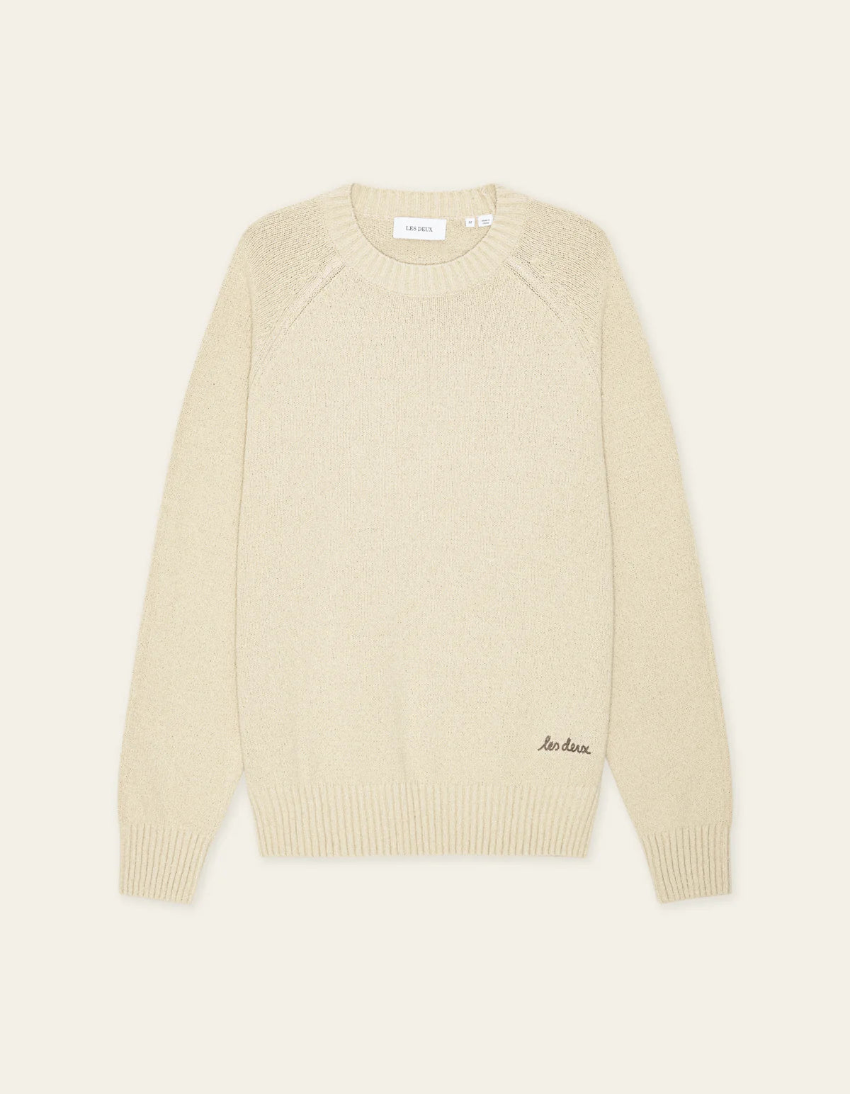 Brad Roundneck Knit - Oyster Gray White