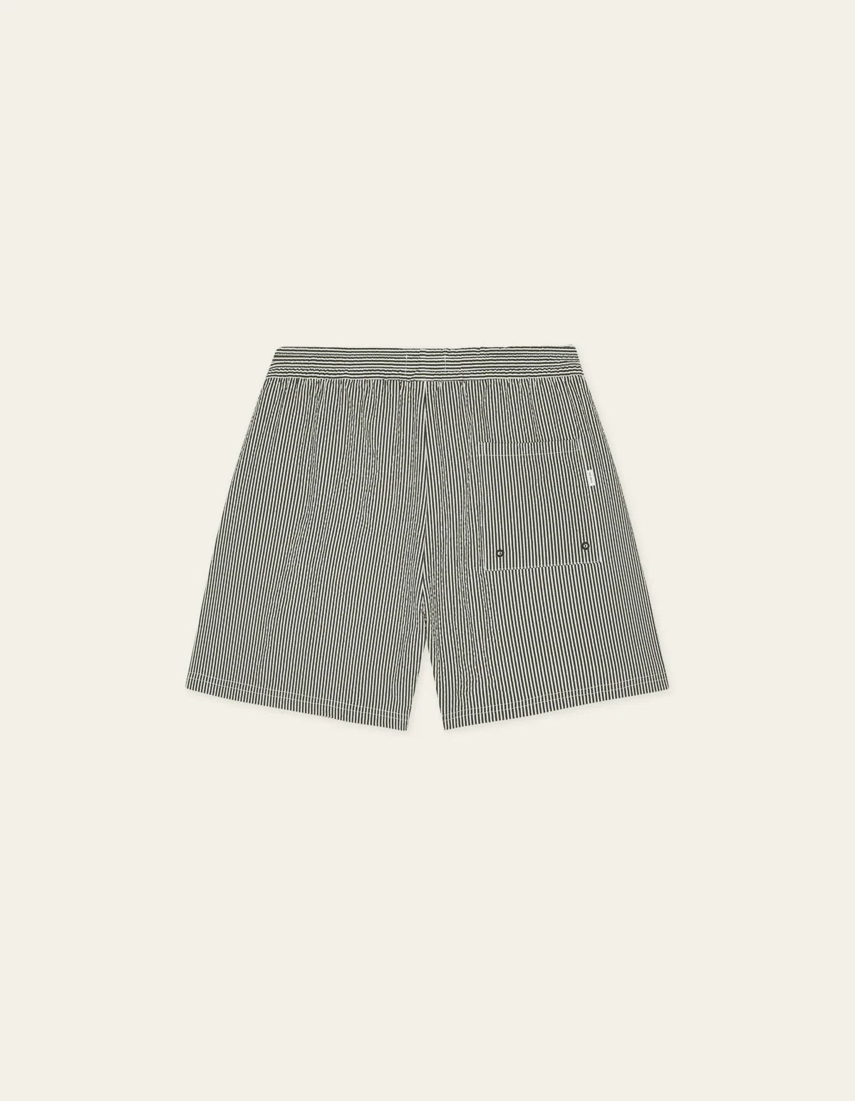 Stan Stripe Seersucker Swim Shorts - Black