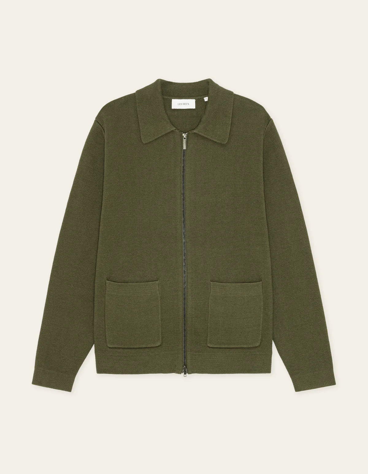Fischer Cotton Milano Zip Overshirt - Olive Night