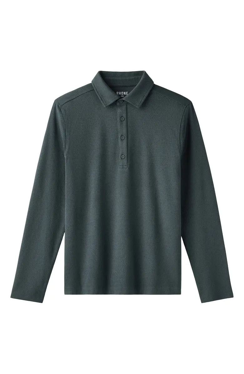 WFH Rib Midweight Polo - Pine Gray