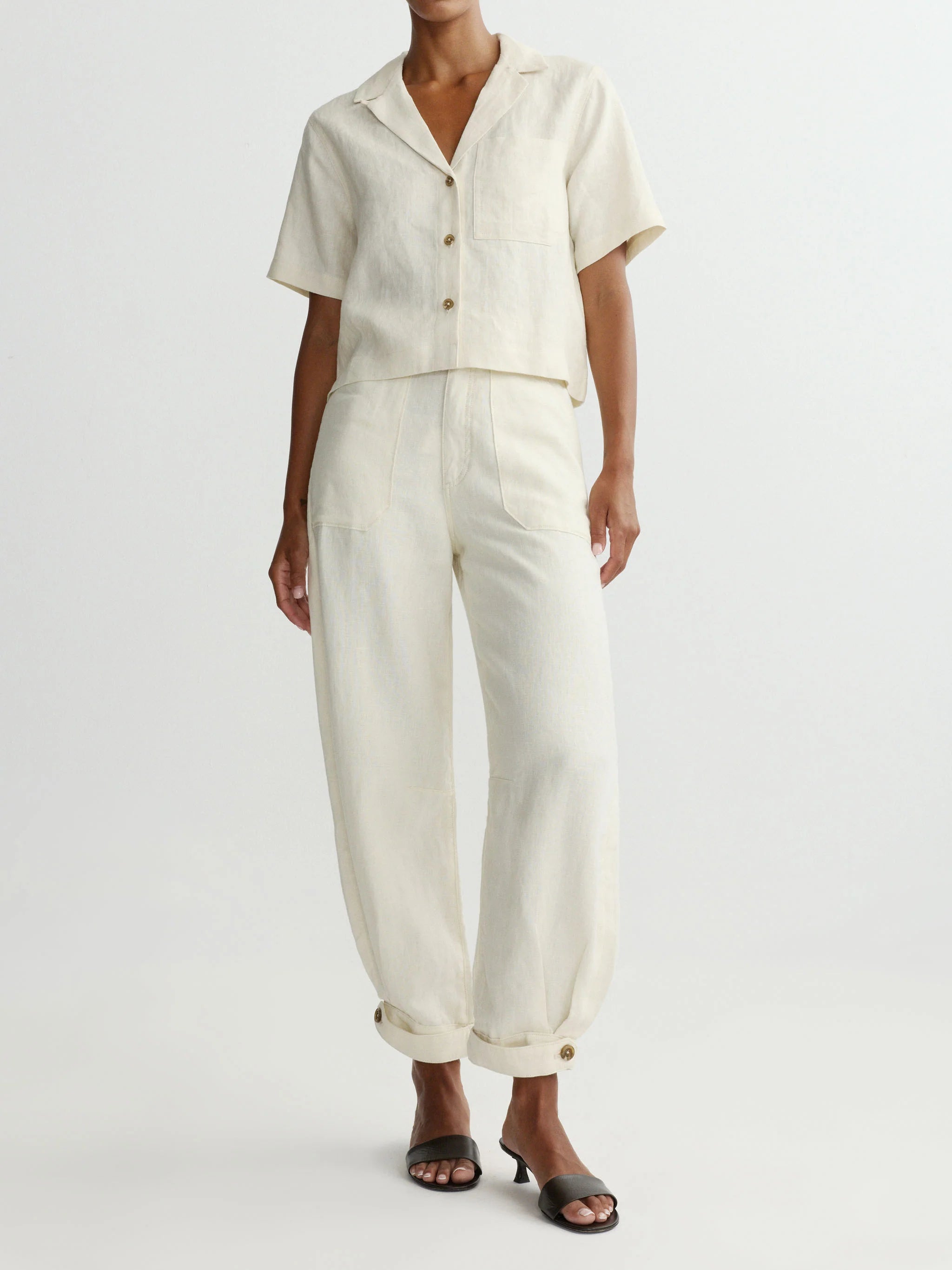 Hampton Shirt Short Sleeve - Flax Linen