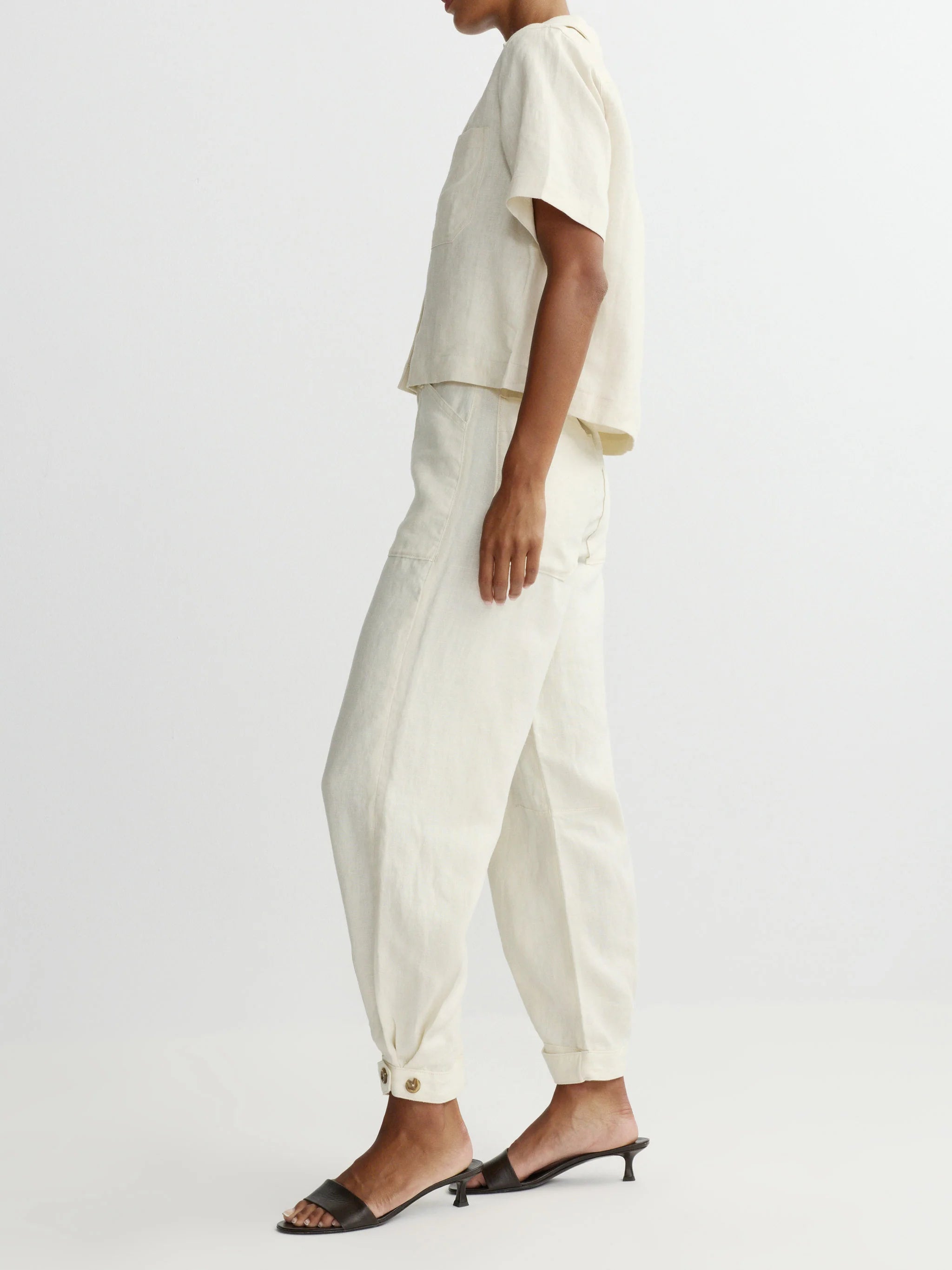 Hampton Shirt Short Sleeve - Flax Linen