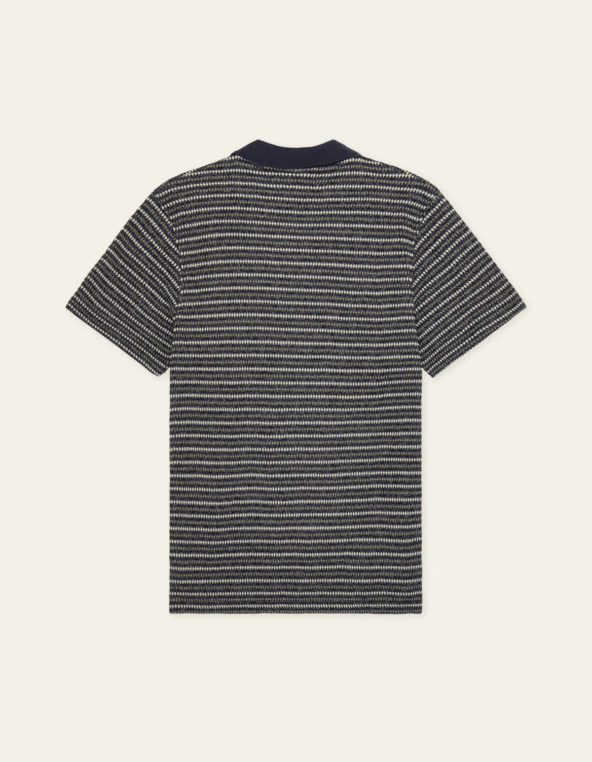Knitted Stripe Polo - Dark Blue Night