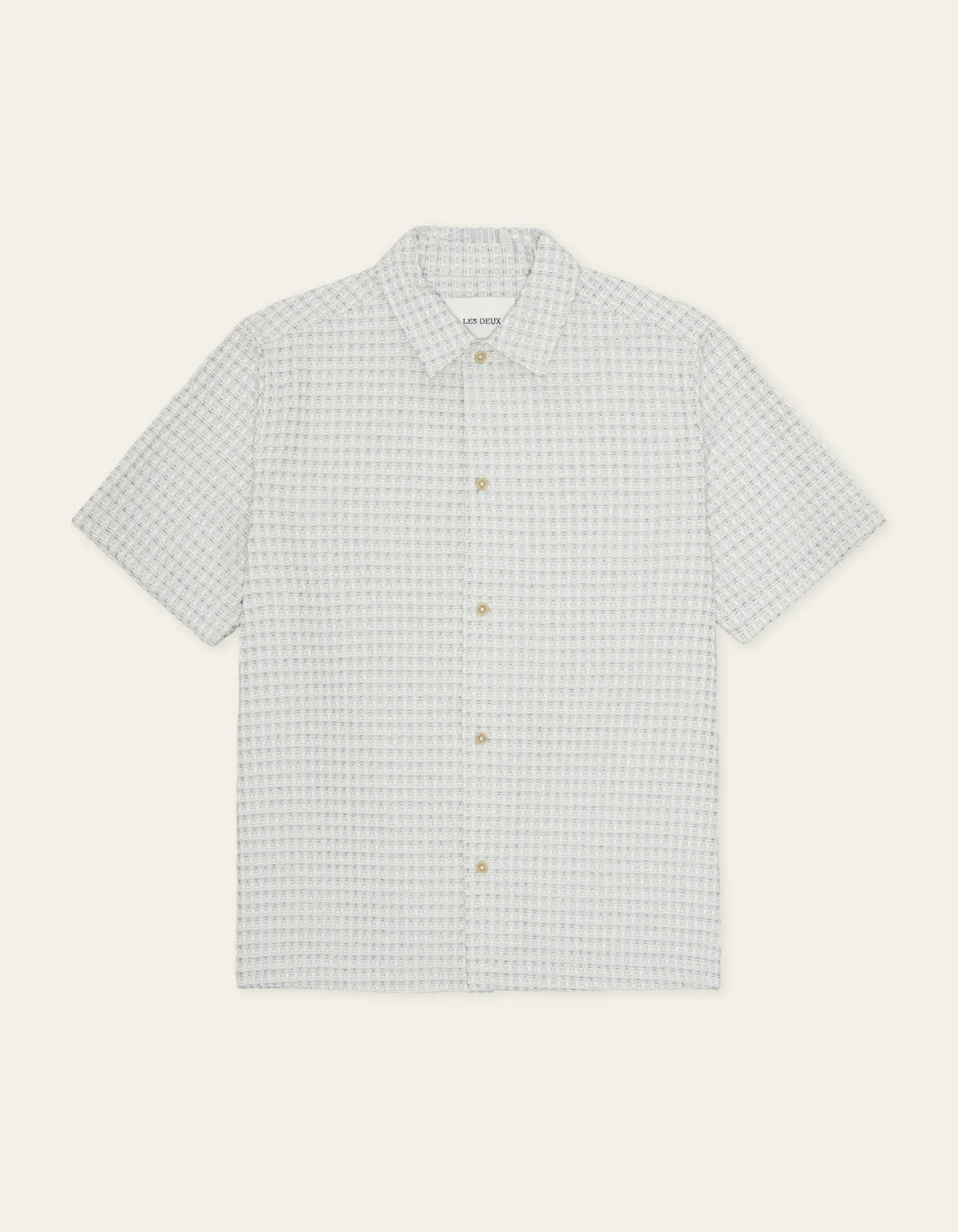 Check Seersucker Short Sleeve Shirt - Light Ivory