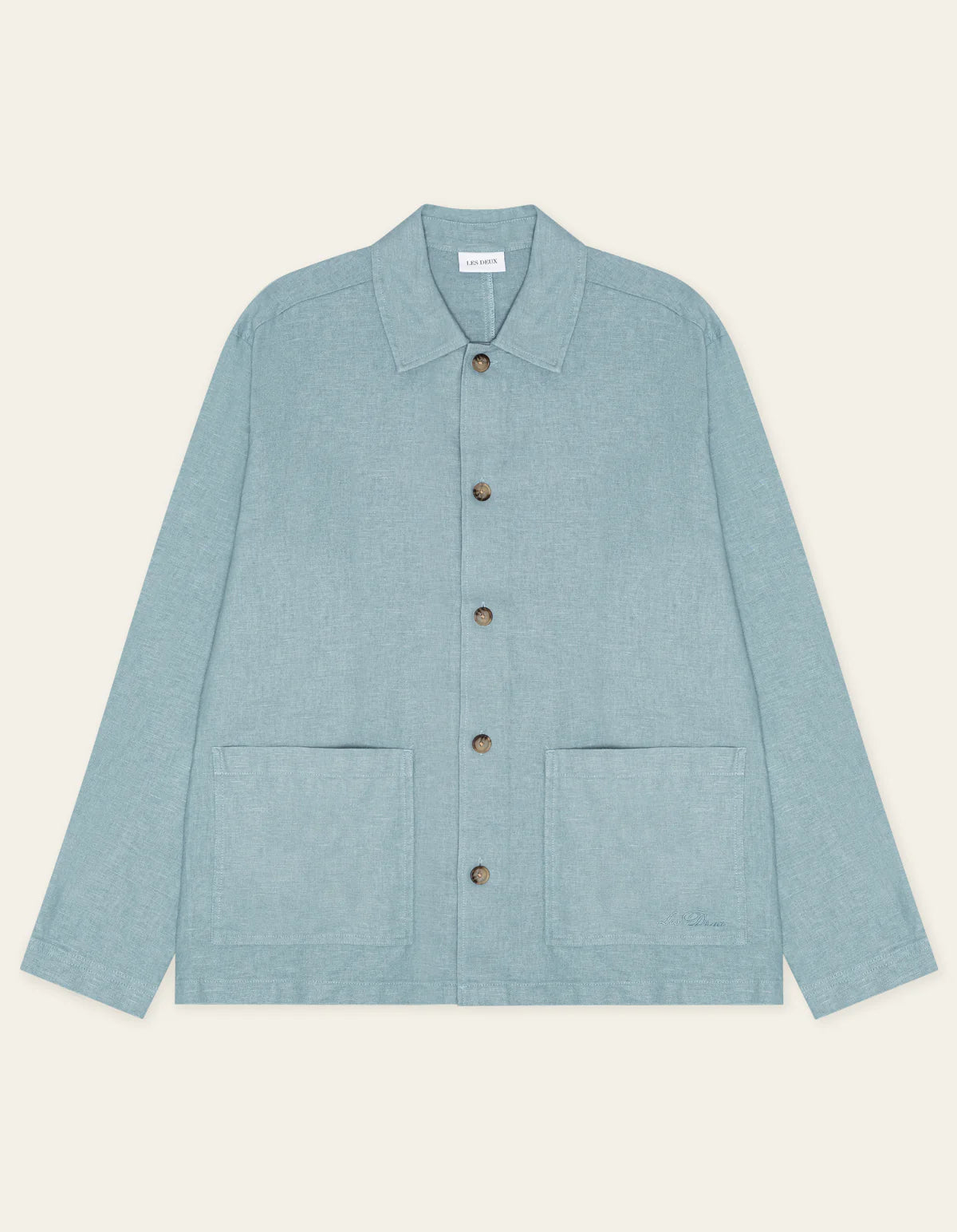 Linen Overshirt - Faded Denim Blue