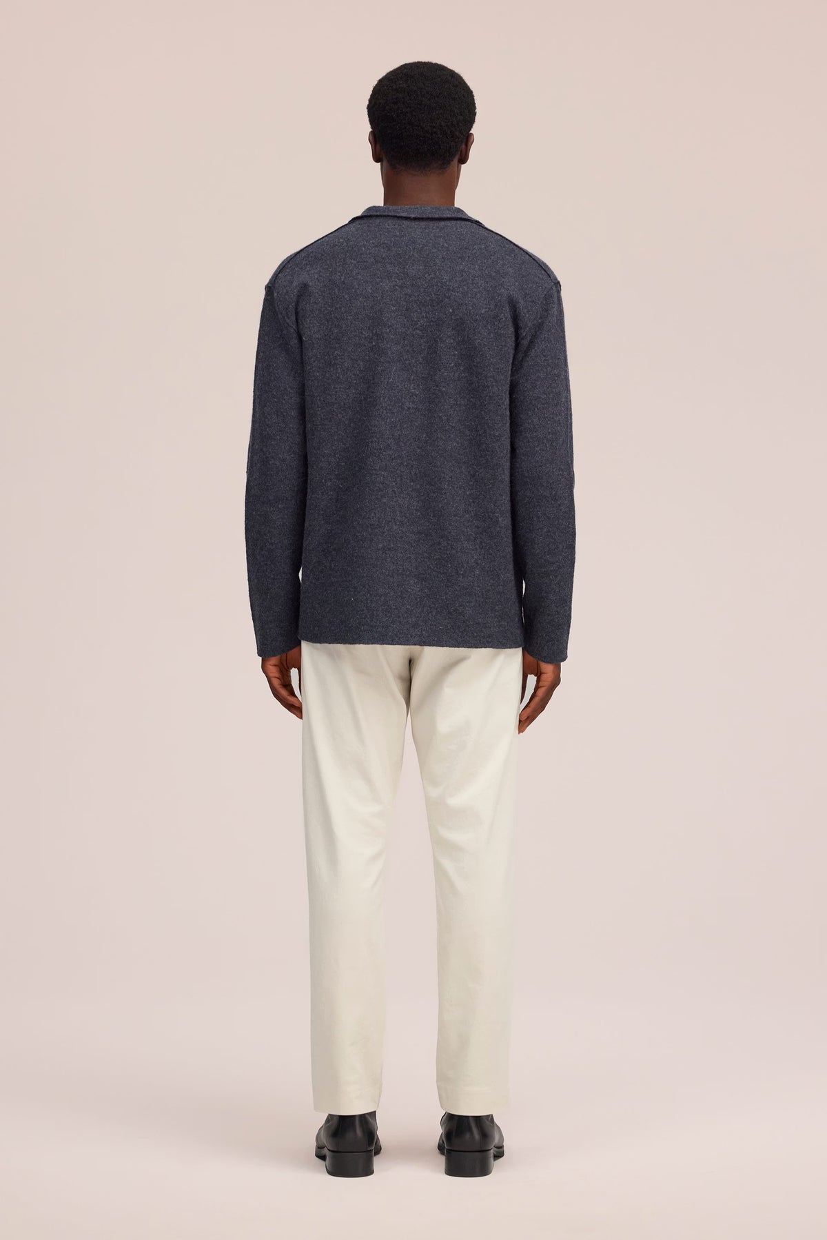 Jonas Boiled Merino Overshirt - Antracite Grey Melange