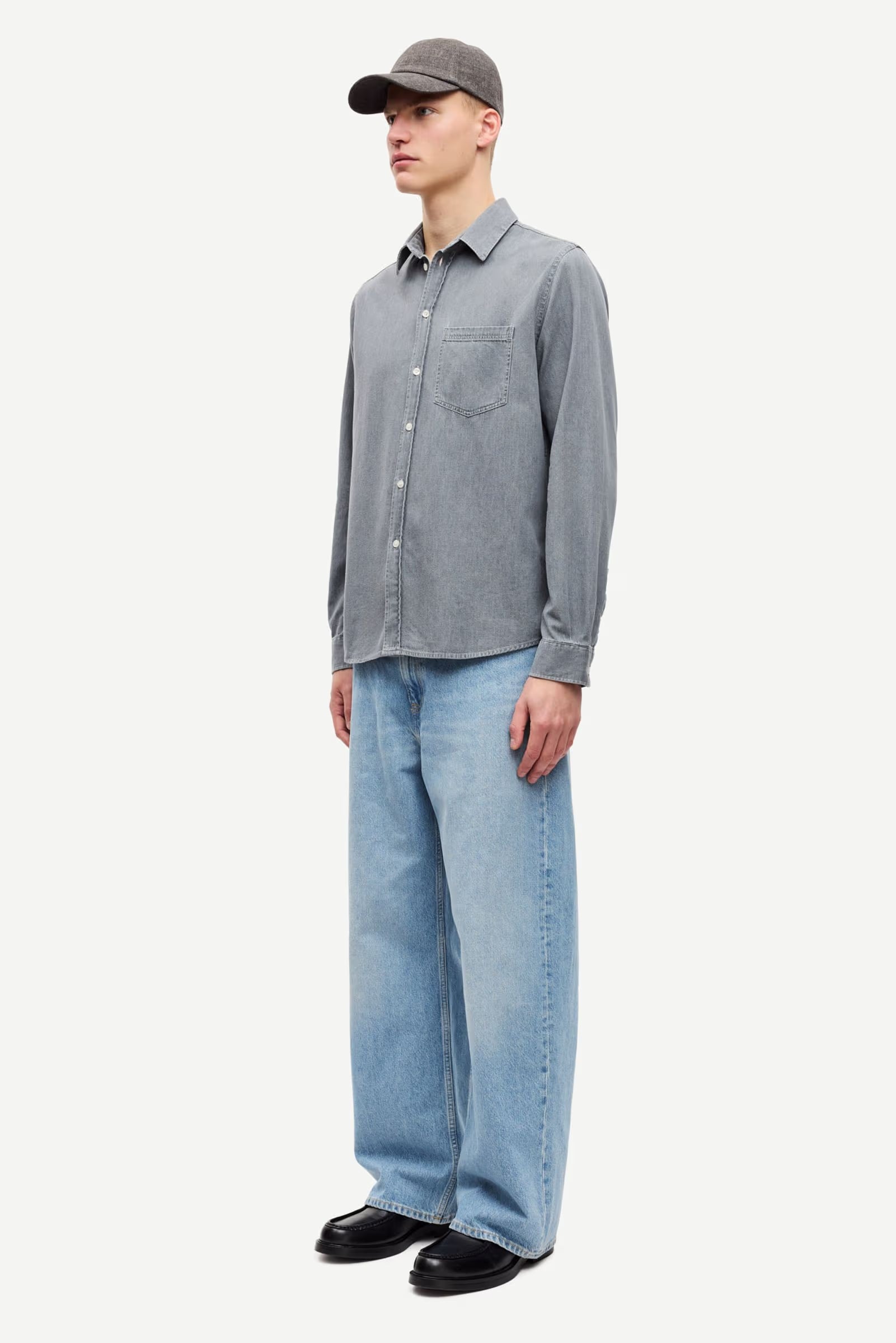 Saryan P Shirt 15248 - Light Grey Chambray