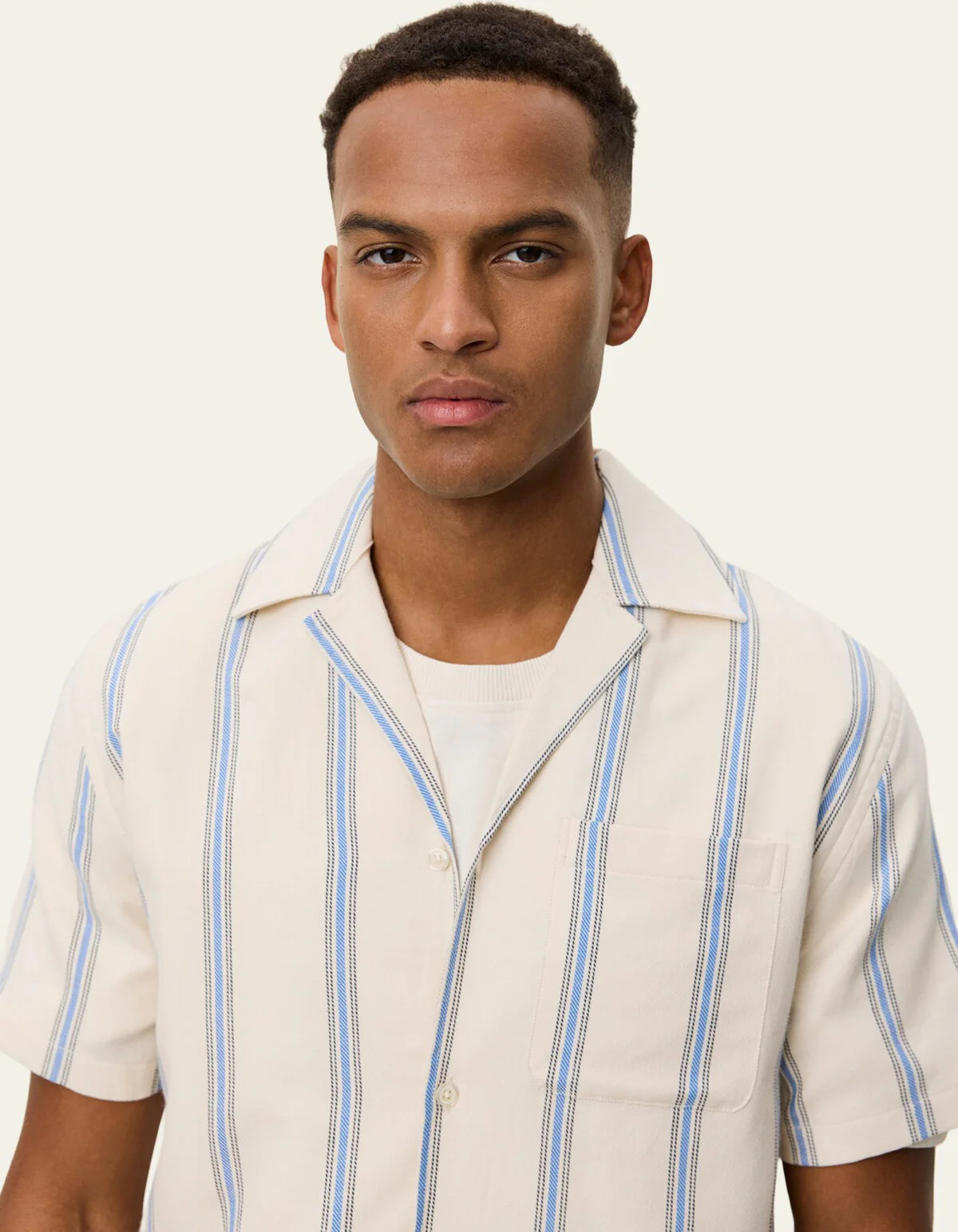 Lawson Stripe SS Shirt - Eggnog White