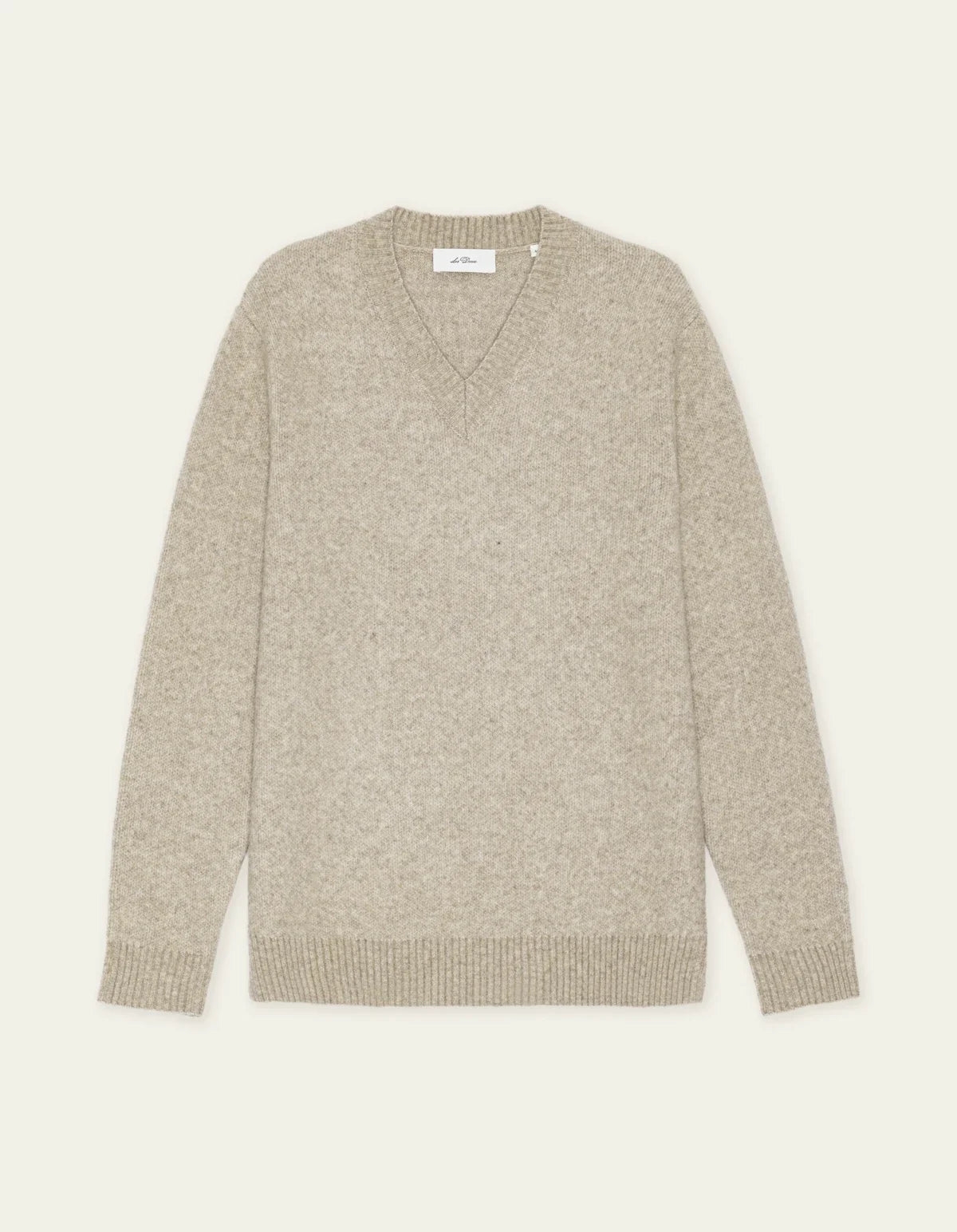 Melange V-Neck Knit - Light Sand Melange