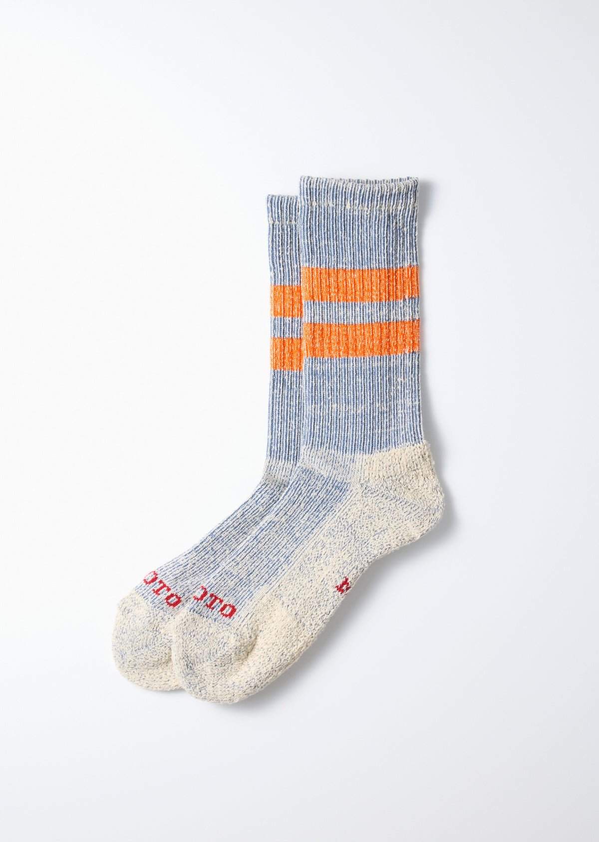 Pile Stripe Marl Socks - Blue/Orange