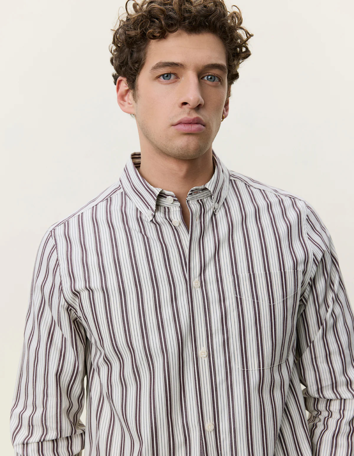 Stripe Poplin Shirt - Fudge