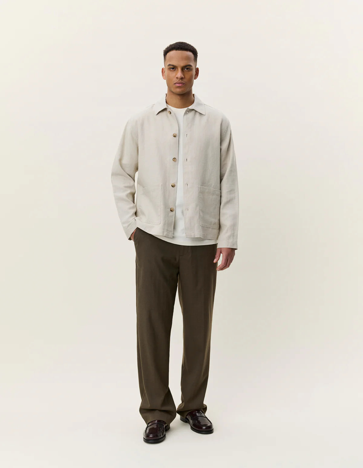 Linen Overshirt - Light Sand