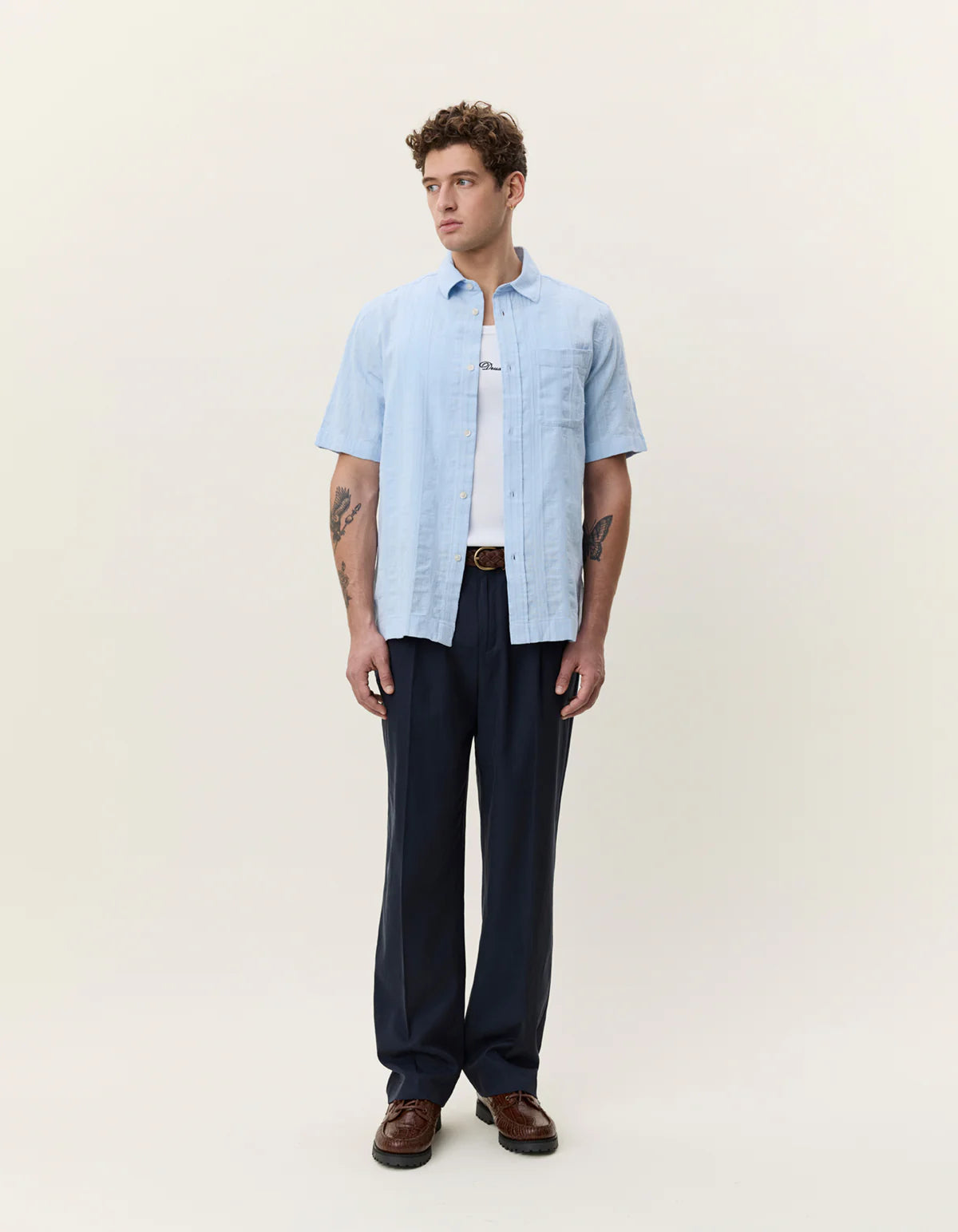 Structured Short Sleeve Shirt - Skyway Blue