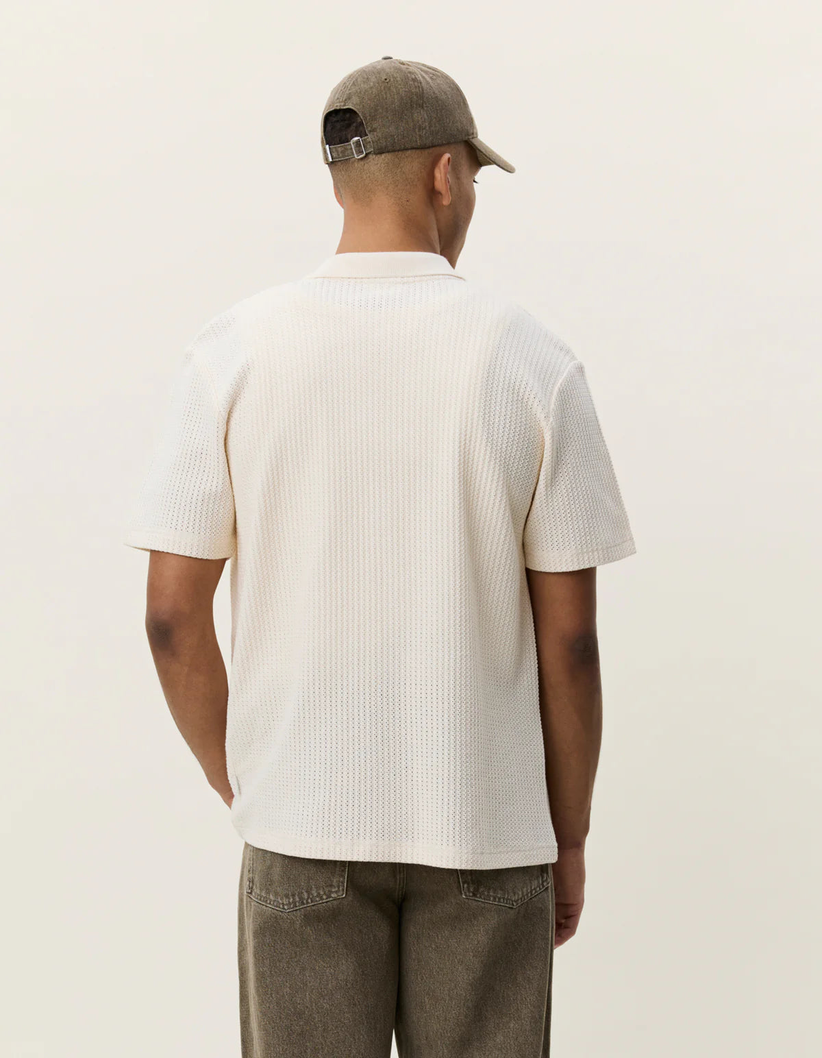 Pointelle Short Sleeve Shirt - Eggnog White