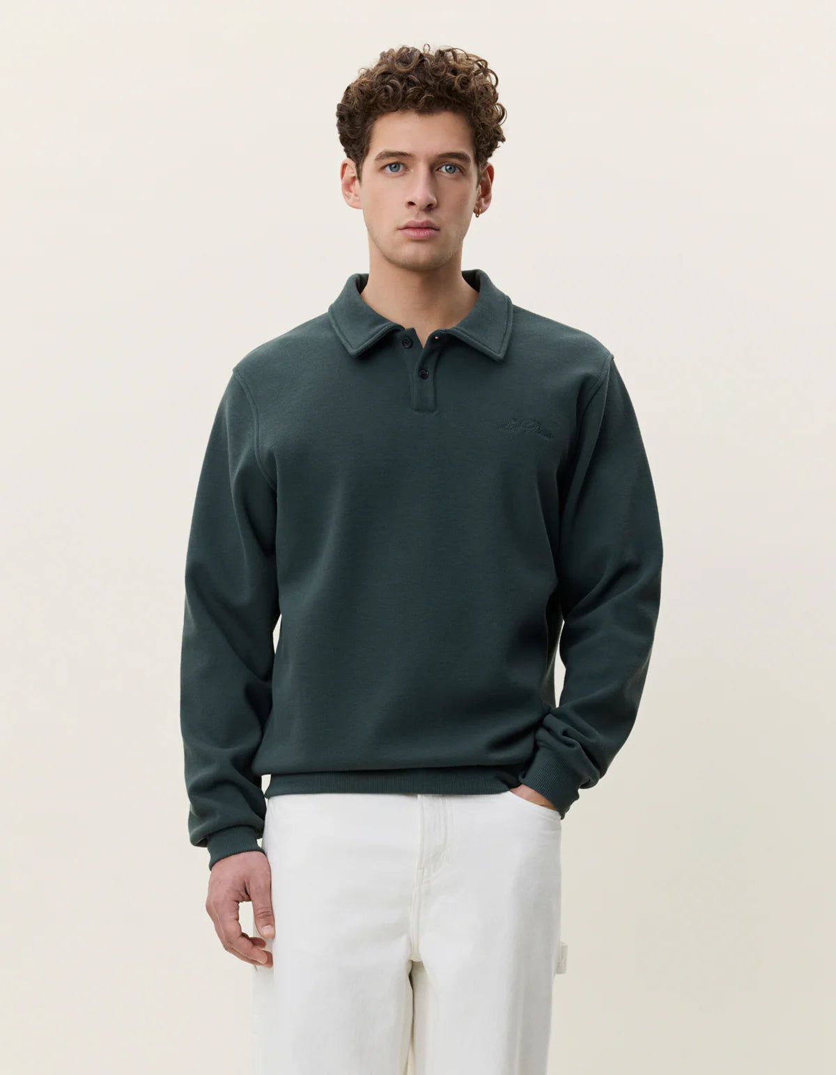 Piqué Polo Sweatshirt - Pine Green
