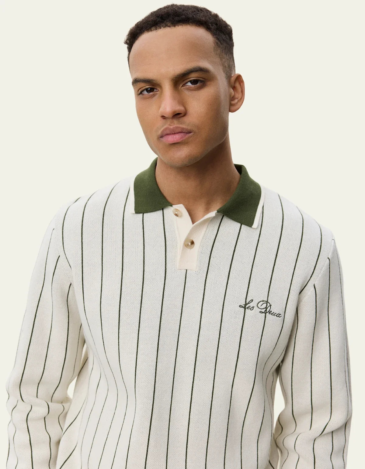 Signature Knitted Long Sleeve Polo - Ivory