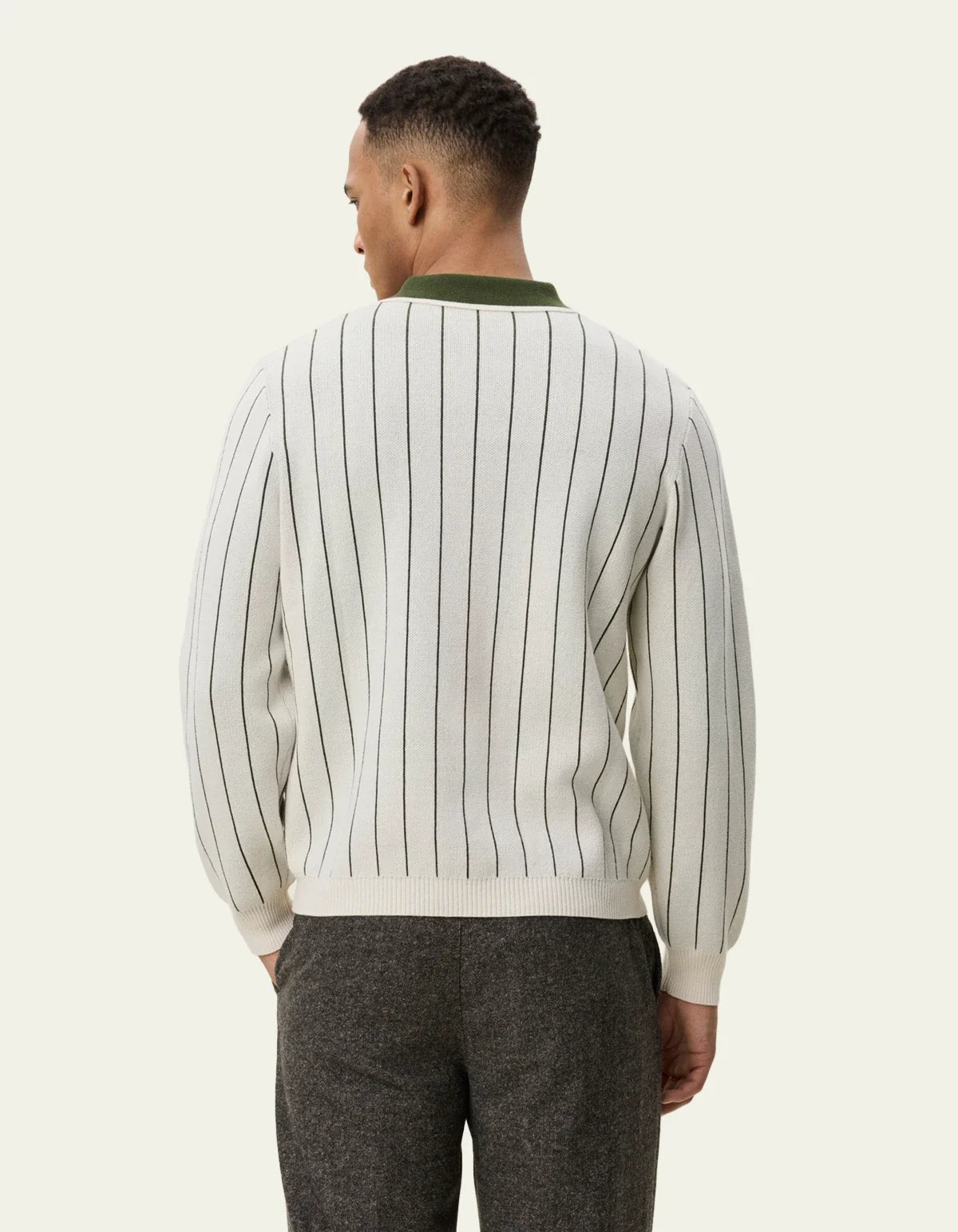 Signature Knitted Long Sleeve Polo - Ivory