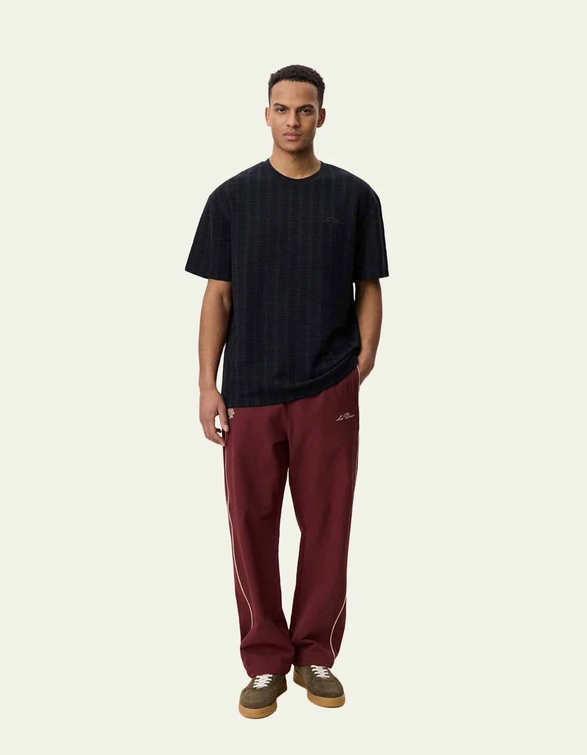Stripe Jacquard T-Shirt - Black