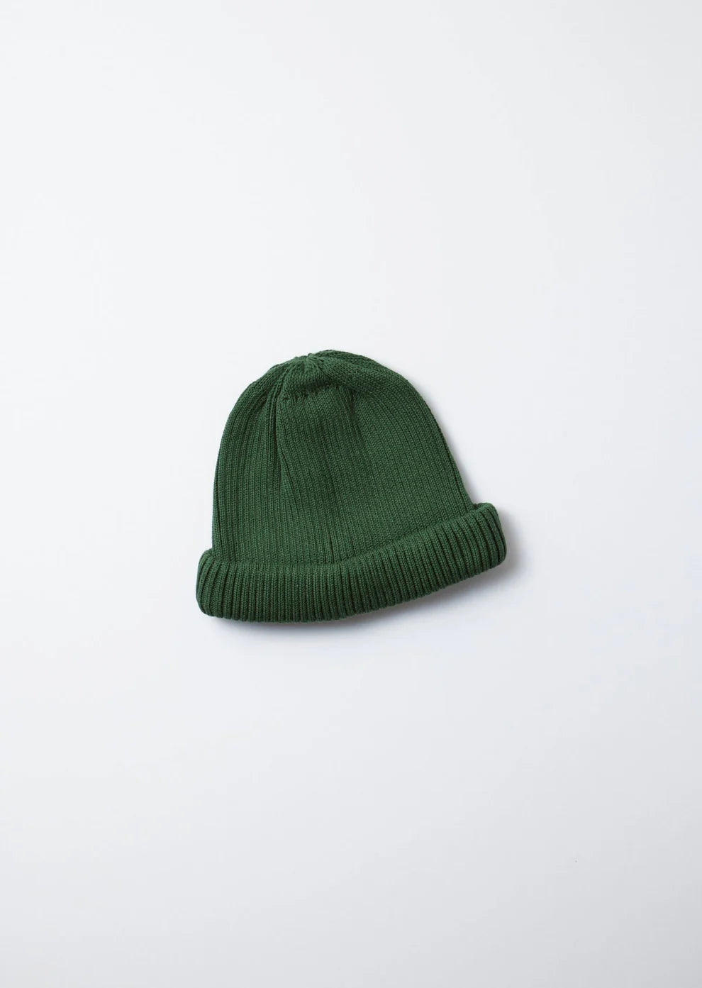 Cotton Roll Up Beanie / Dark Green Winter25