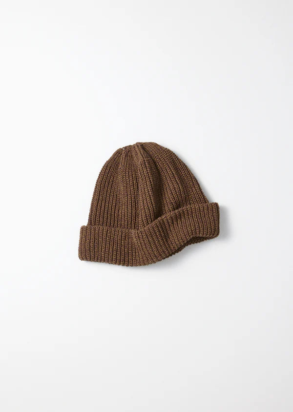 Recycled Cotton Marl Beanie / Khaki Brown Winter25