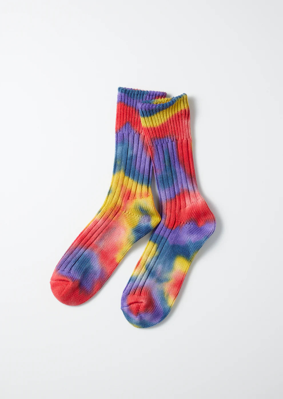 Chunky Ribbed Crew Socks "Tie Dye"