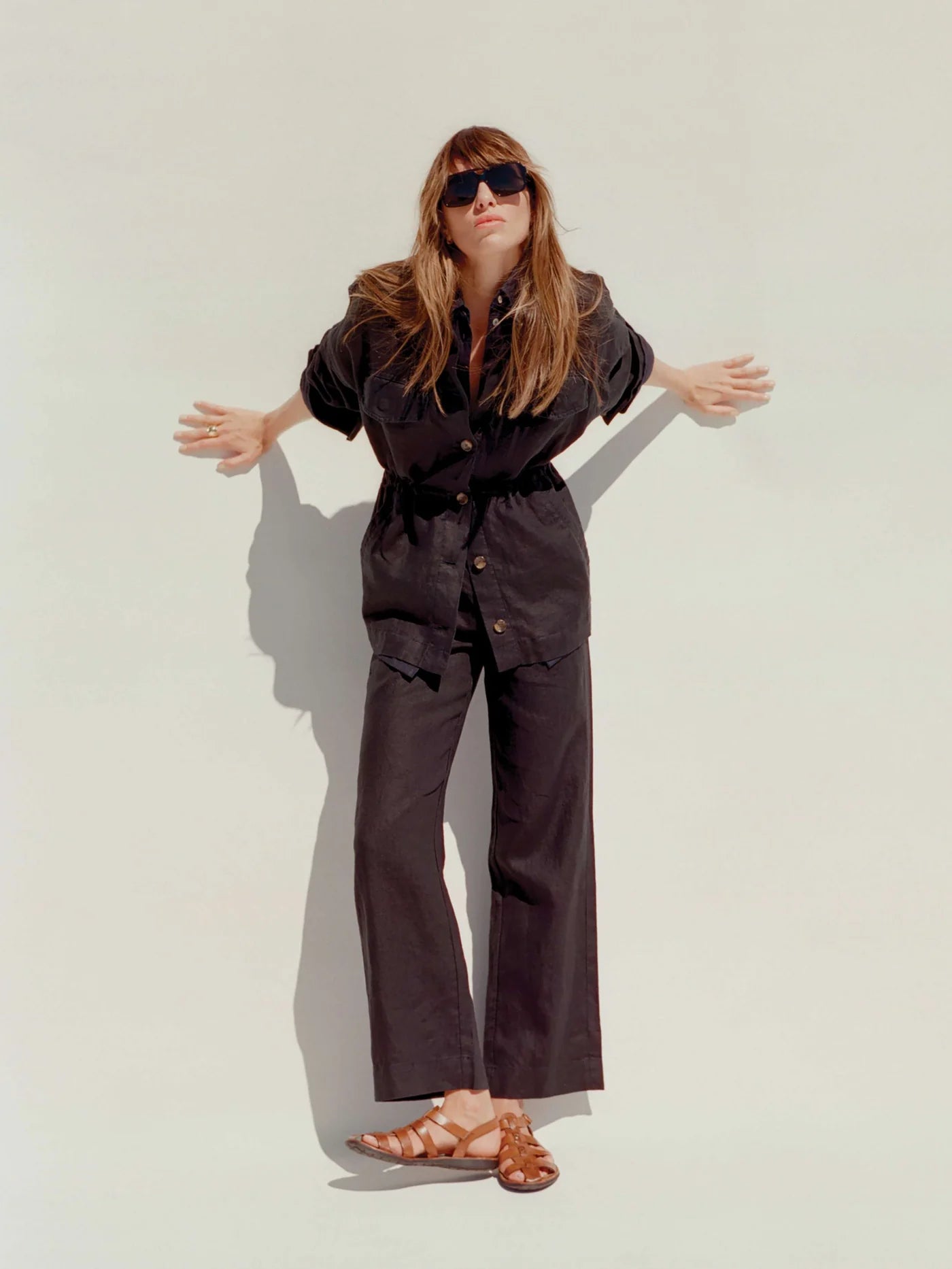 Sun Strider Linen Pants - Black