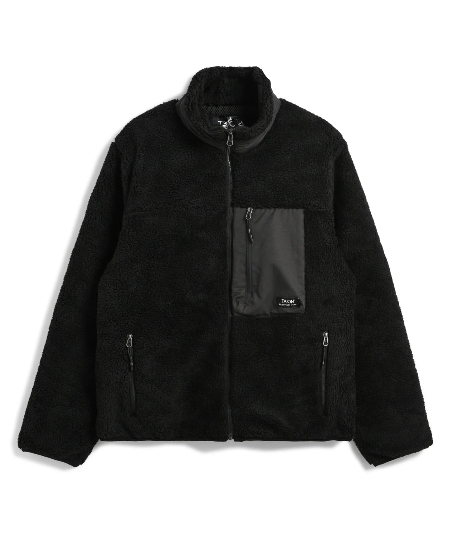 Non-Down Mountain High-Neck Zip Boa Jacket