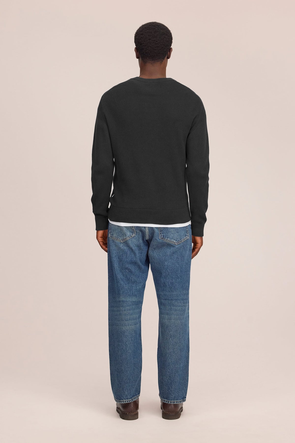Kevin Ribbed Organic Cotton Sweater - Black