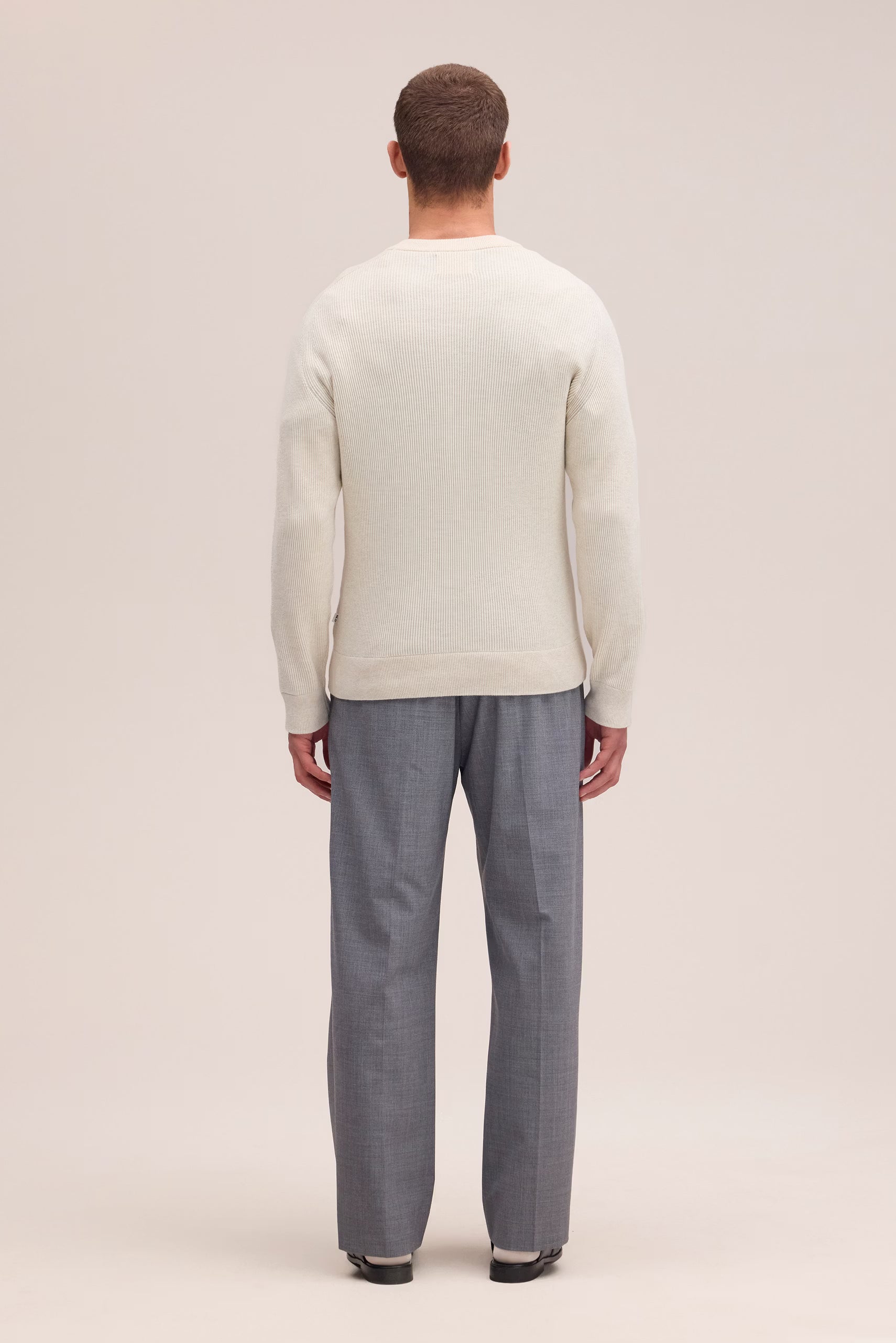 Kevin Ribbed Organic Cotton Sweater - Ivory