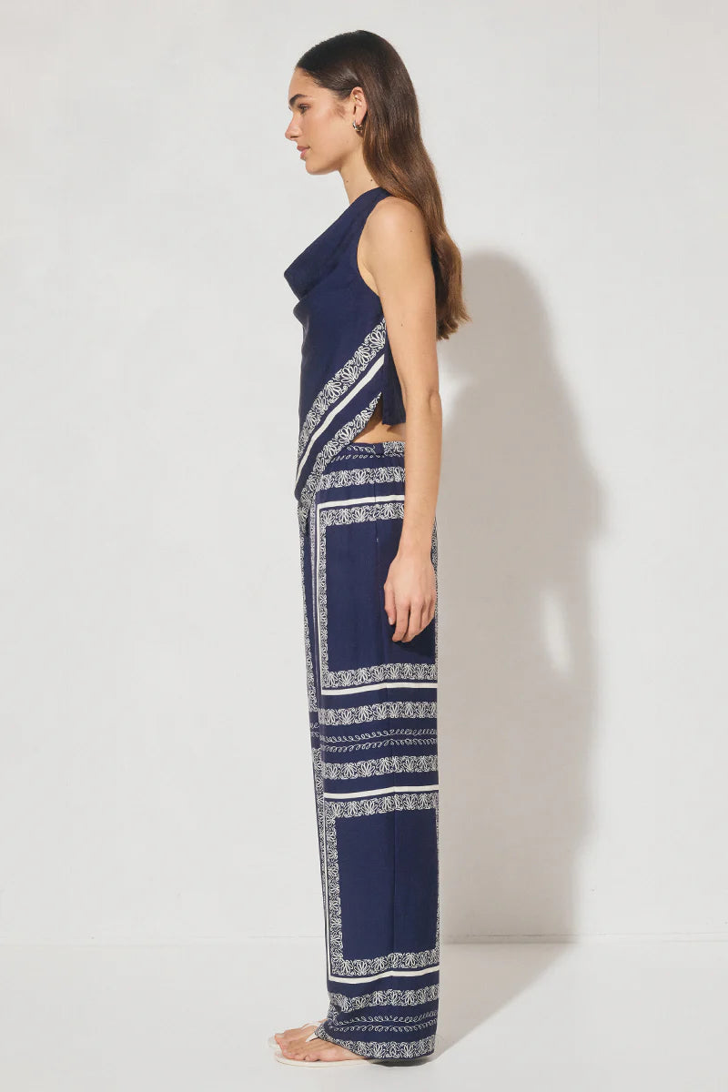 Serafina Top - Navy Base Cream