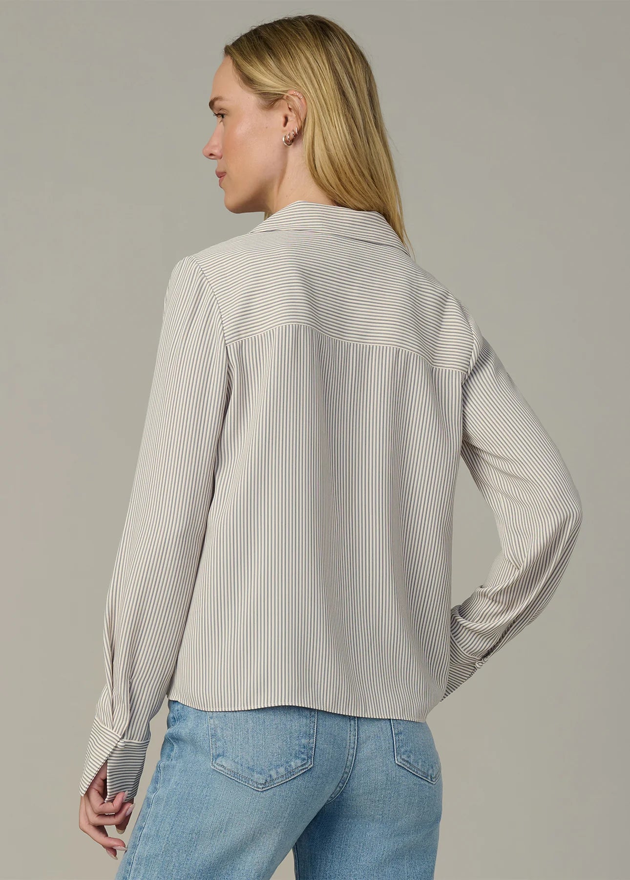 Mia Blouse - Panna Cotta Navy Stripe