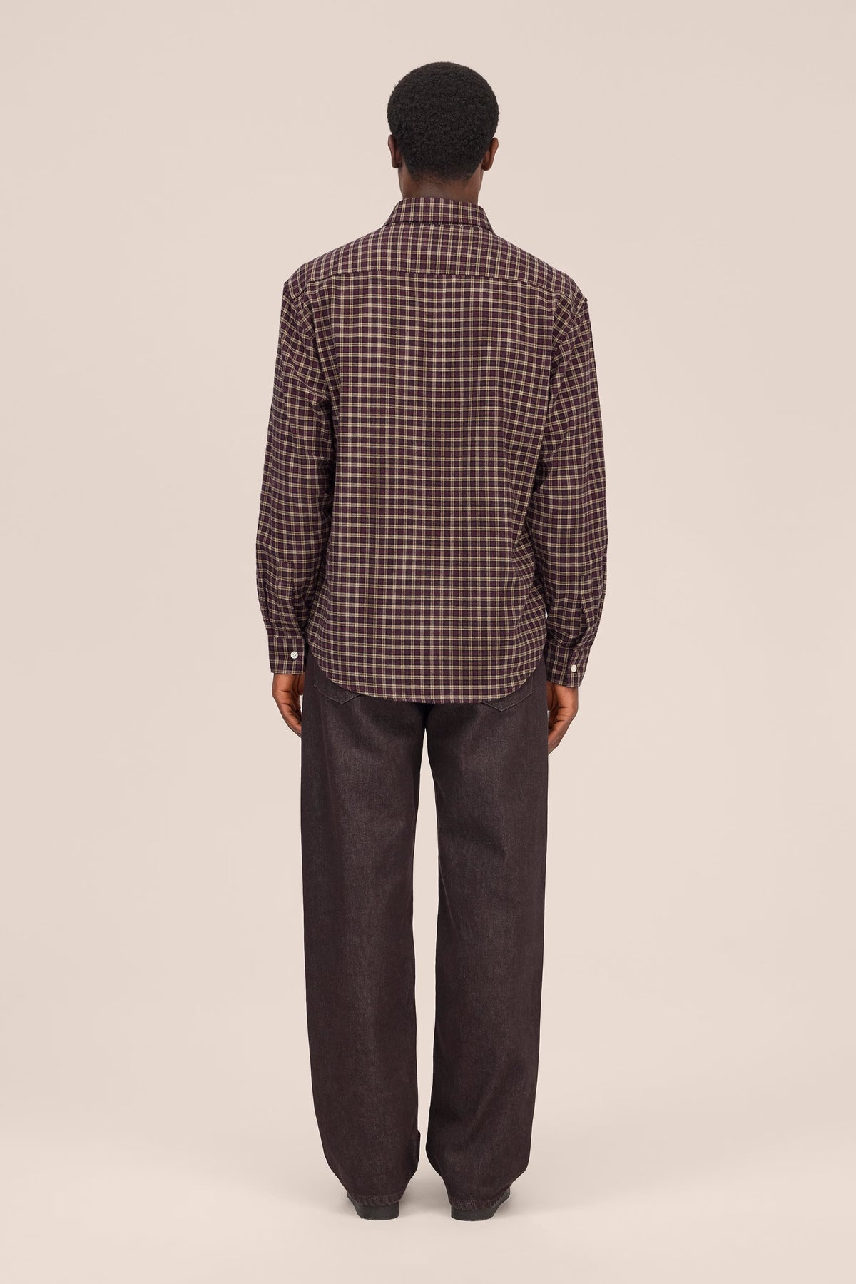 Deon Casual Flannel Shirt - Bordeaux Check