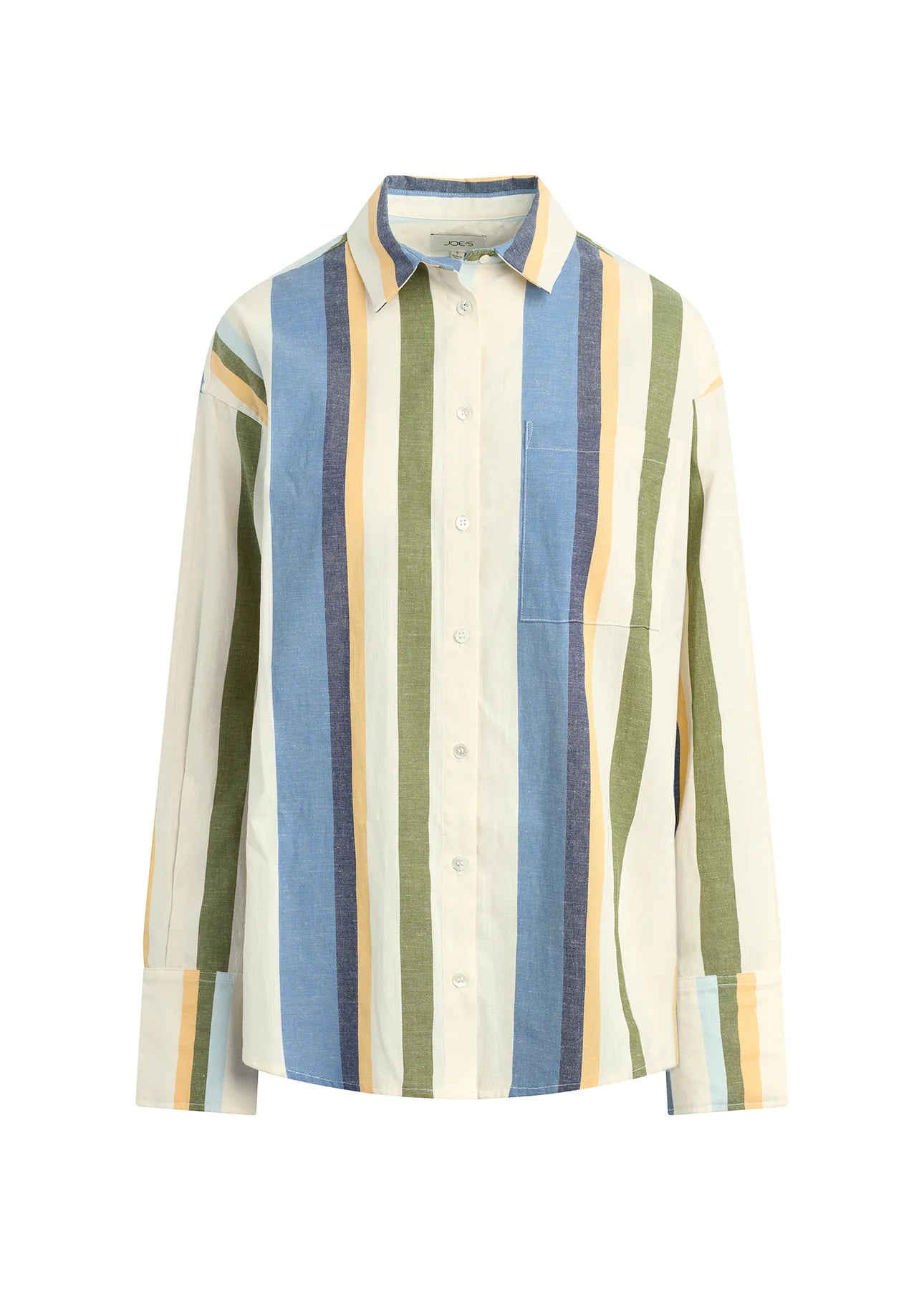 The Boyfriend Button Down Shirt - Azure Variegated Stripe