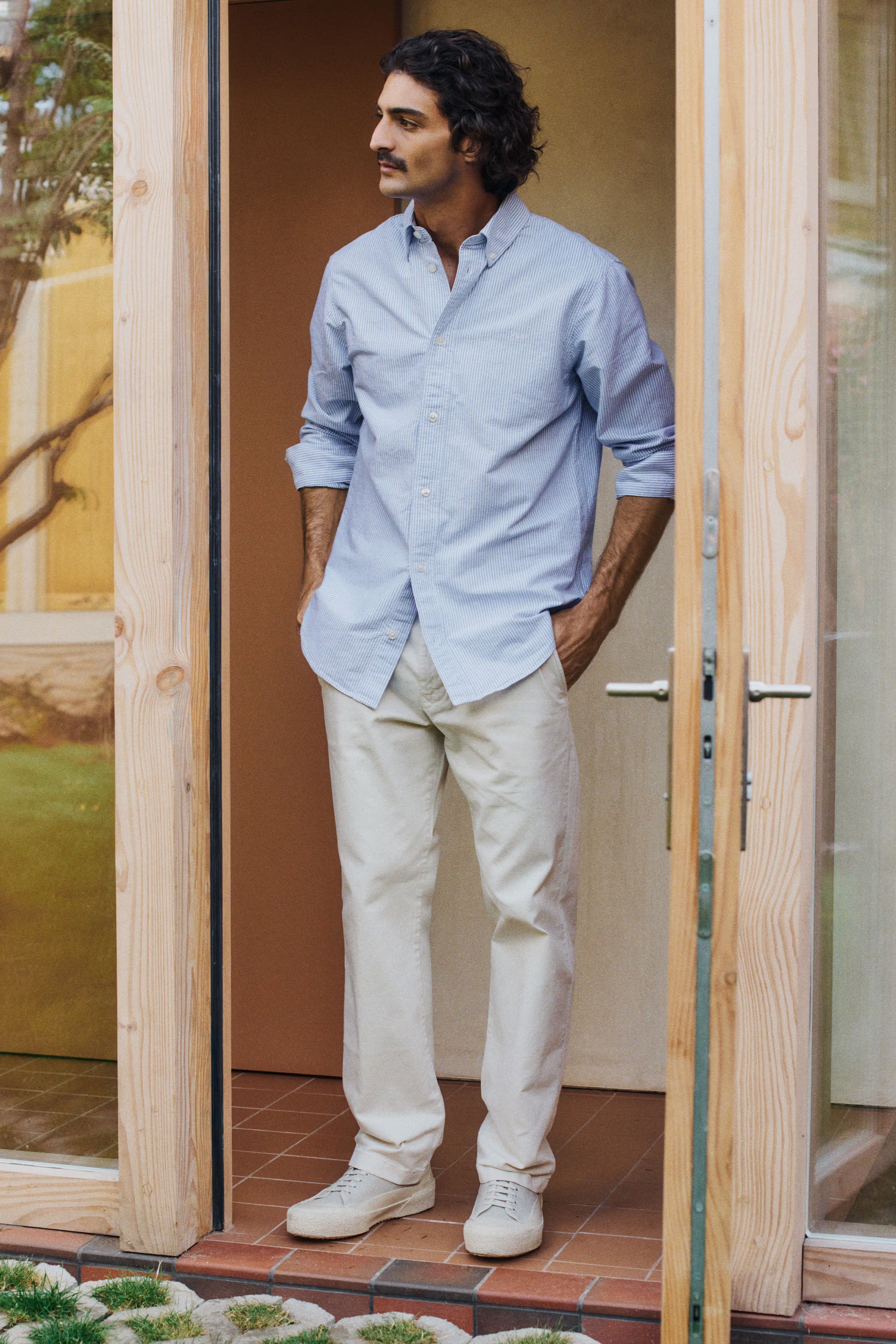 Aden Straight Leg Regular Fit Chino - Ivory
