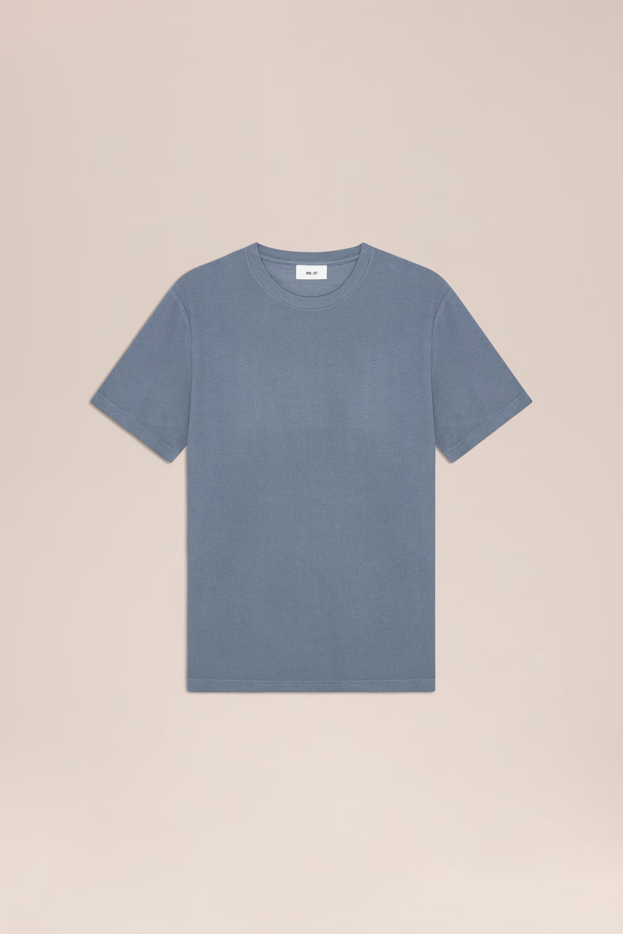 Clive - Waffle Knit Tee - Stone Blue
