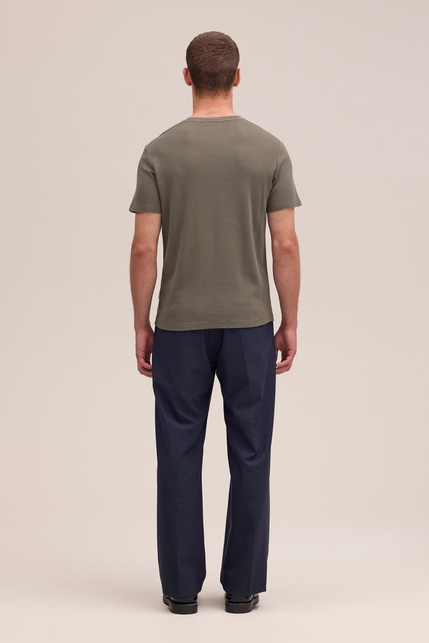 Clive Waffle Knit Tee - Capers