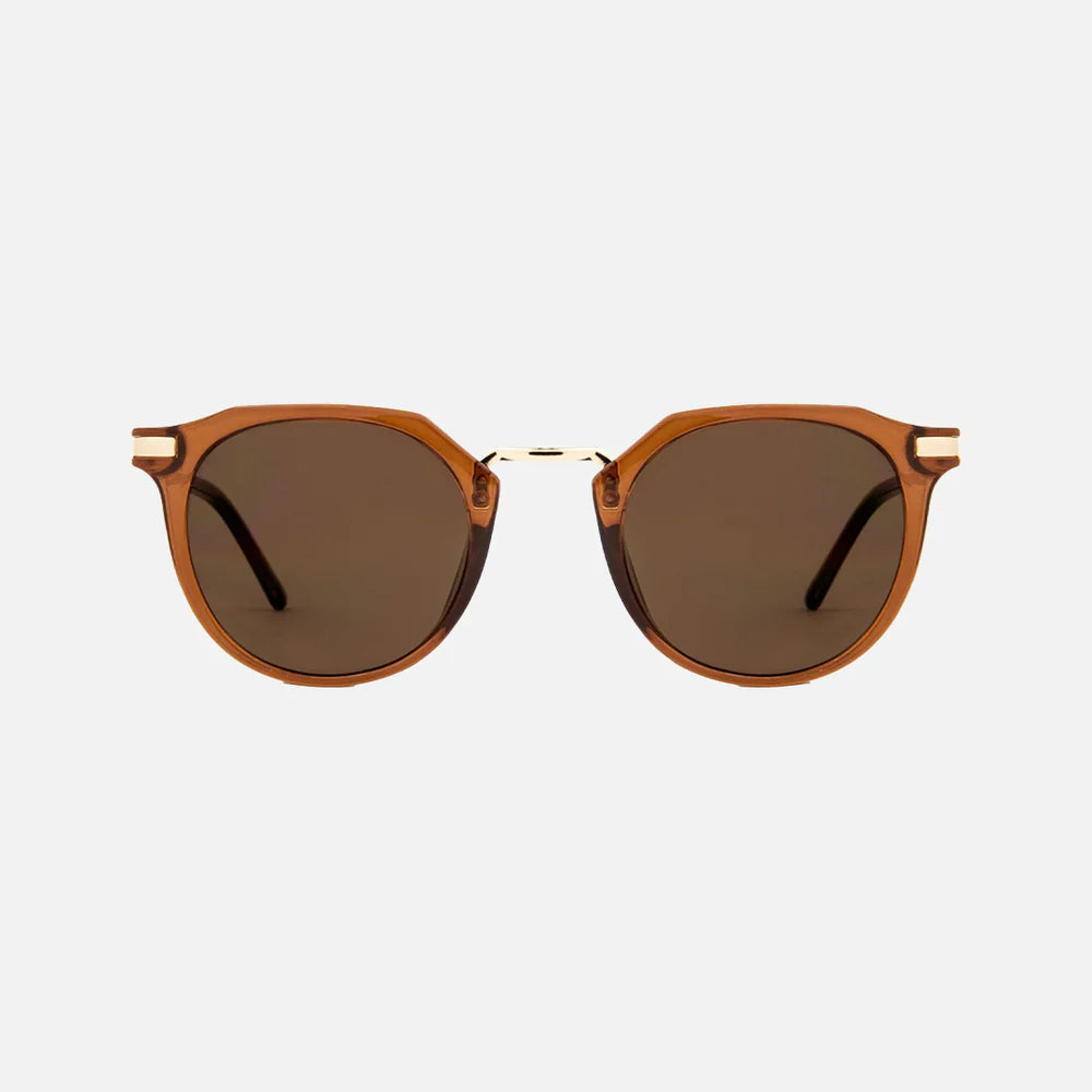 Frankie - Gloss Crystal Tobacco Gold Metal Brown Lens