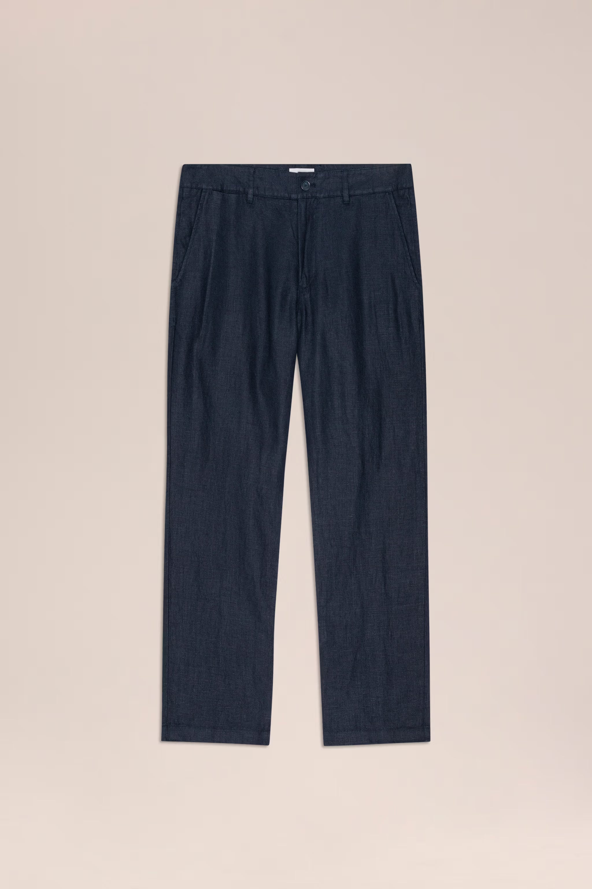 Aden - Straight Leg Linen Regular Fit Pant - Navy Blue