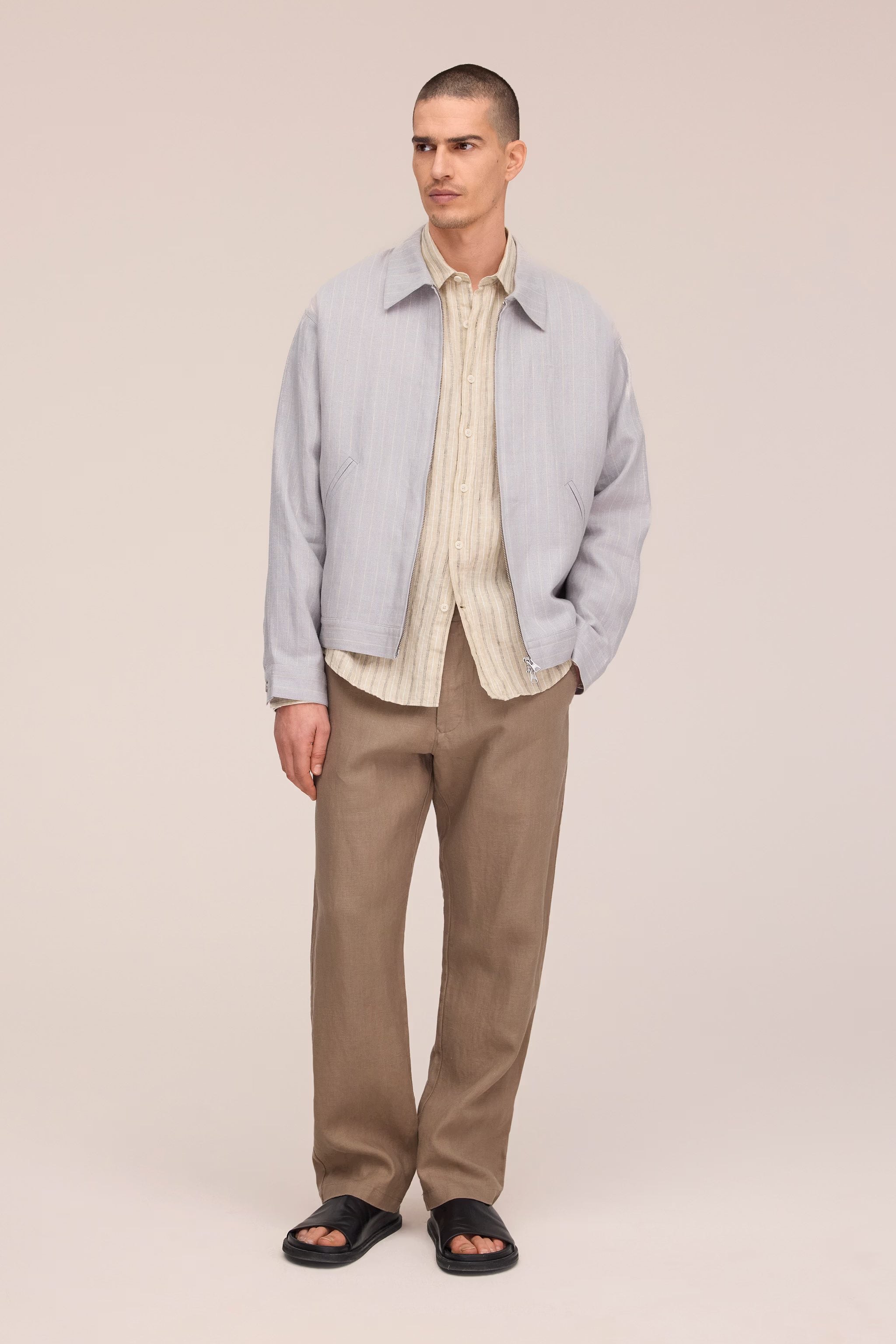 Aden - Straight Leg Linen Regular Fit Pant - Clay Mirage