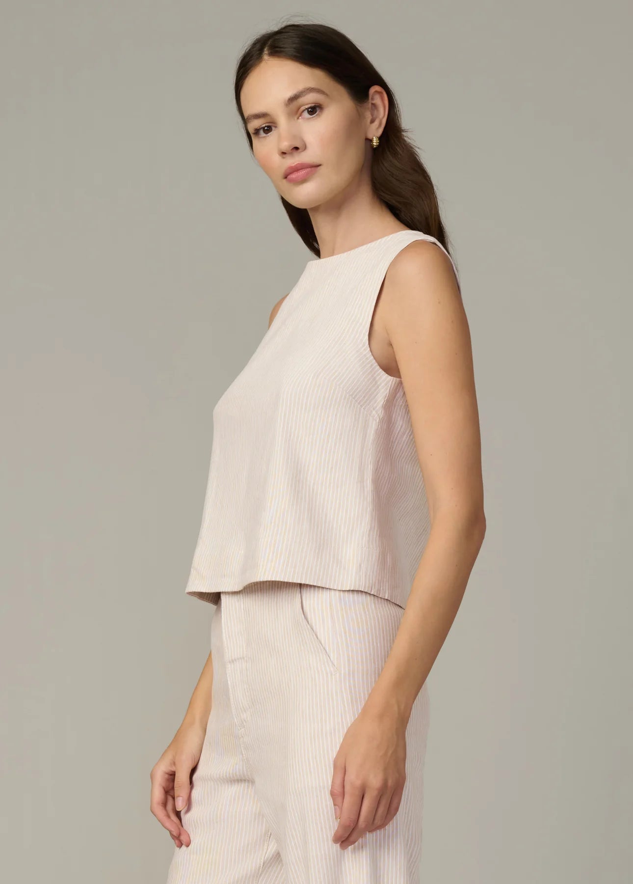 The Boat Neck Shell - Micro Stripe