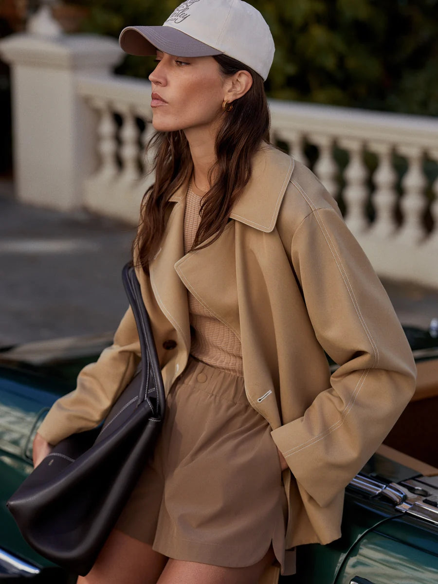 Maddox Short Trench - Light Tan